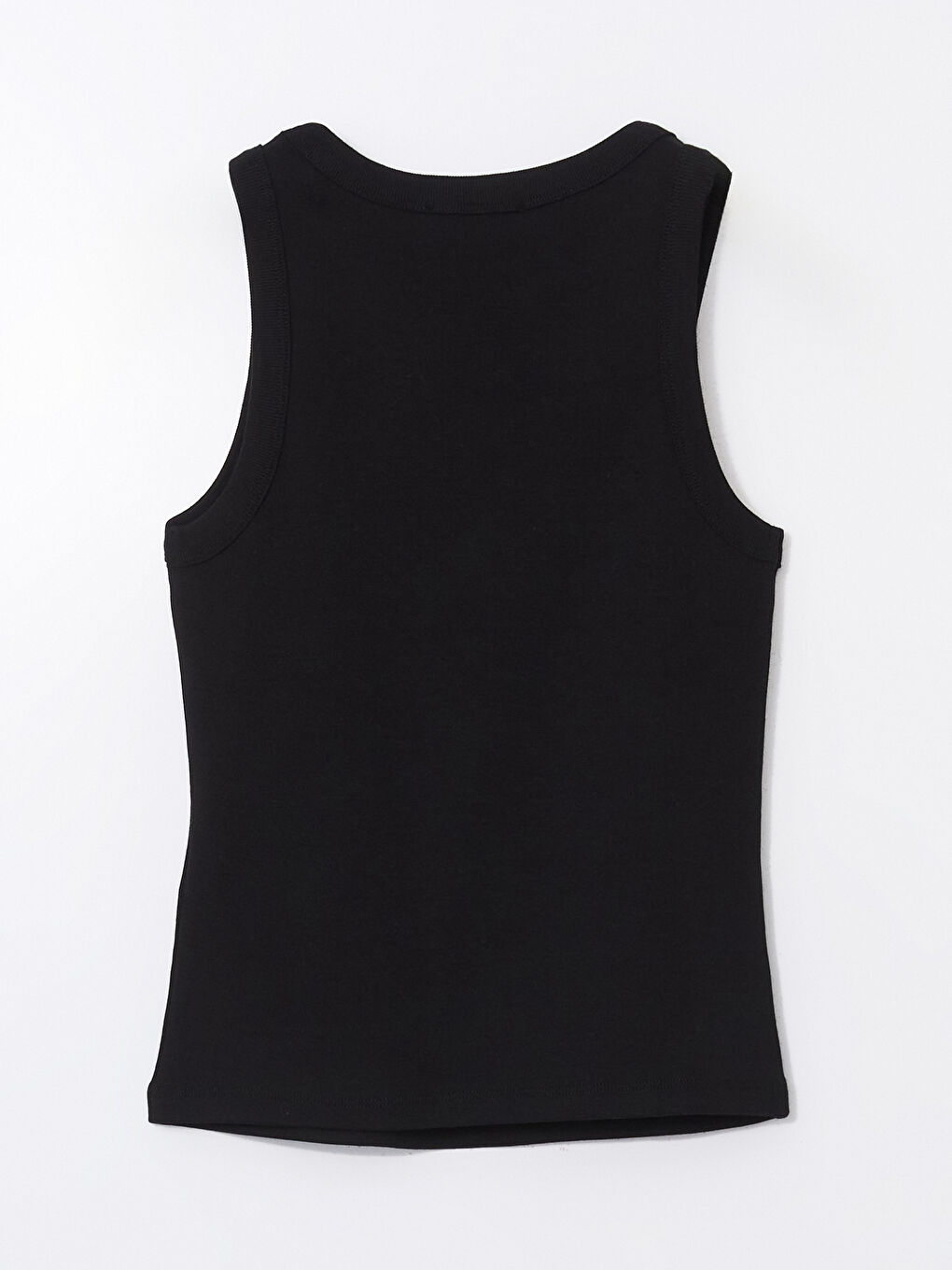 Siyah Bisiklet Yaka Parlak Taşlı Kadın Atlet-5