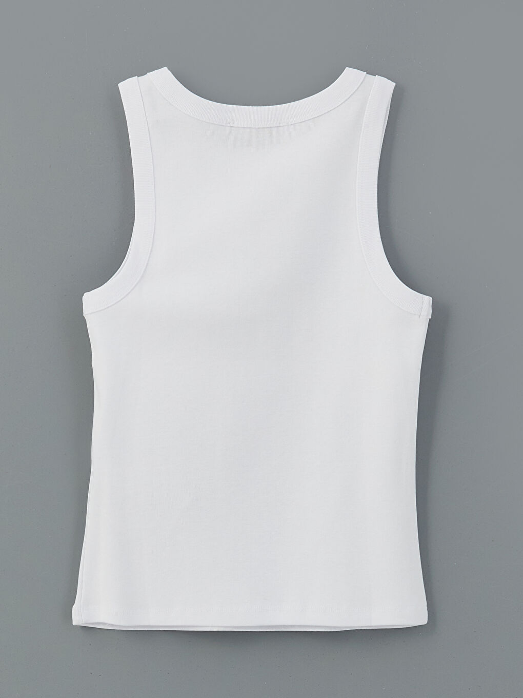 Beyaz Bisiklet Yaka Parlak Taşlı Kadın Atlet-5