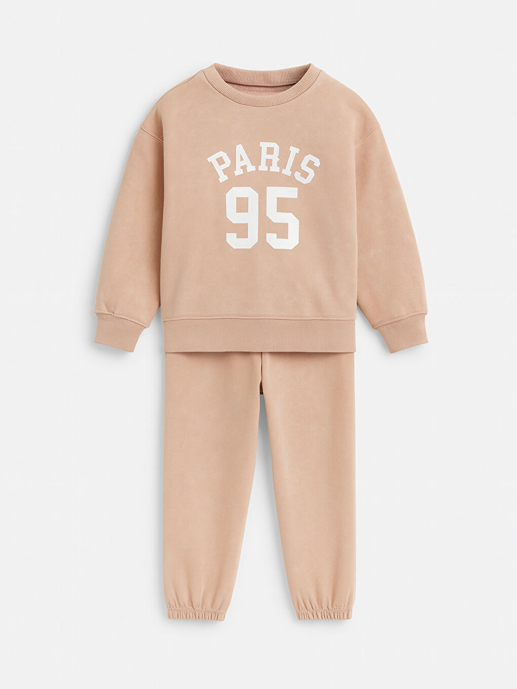 Mavi Bisiklet Yaka Paris Baskılı Kız Çocuk Eşofman Takım