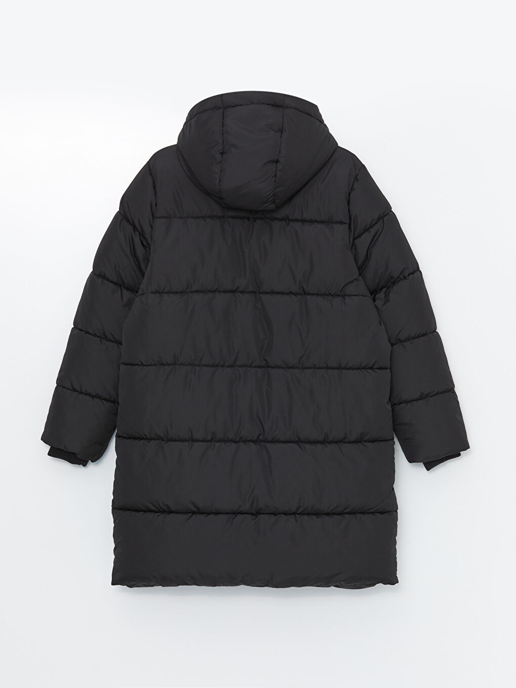Women's Hooded Plain Puffer Coat-11