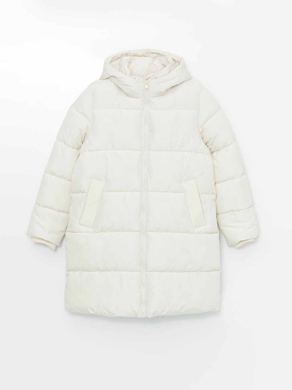 Women's Hooded Plain Puffer Coat-10