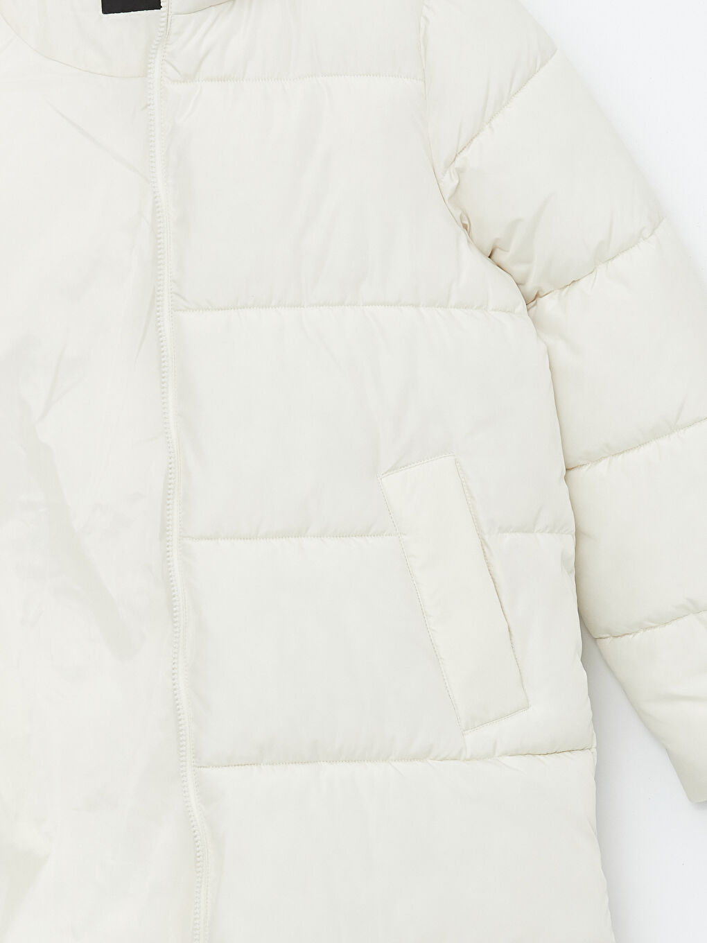 Women's Hooded Plain Puffer Coat-12