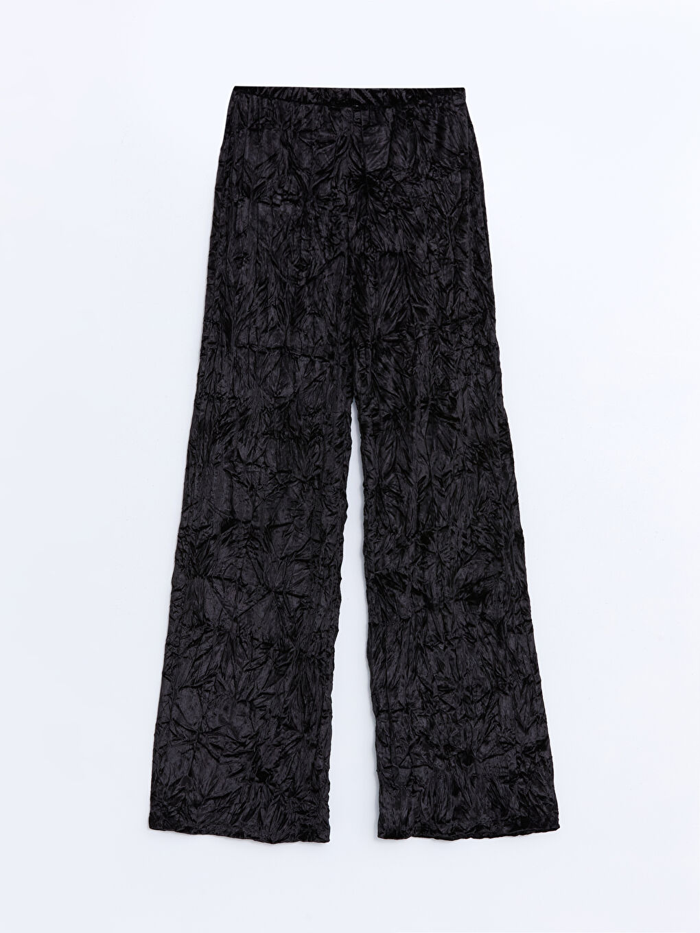 Siyah Beli Lastikli Kadife Kadın Pantolon-9