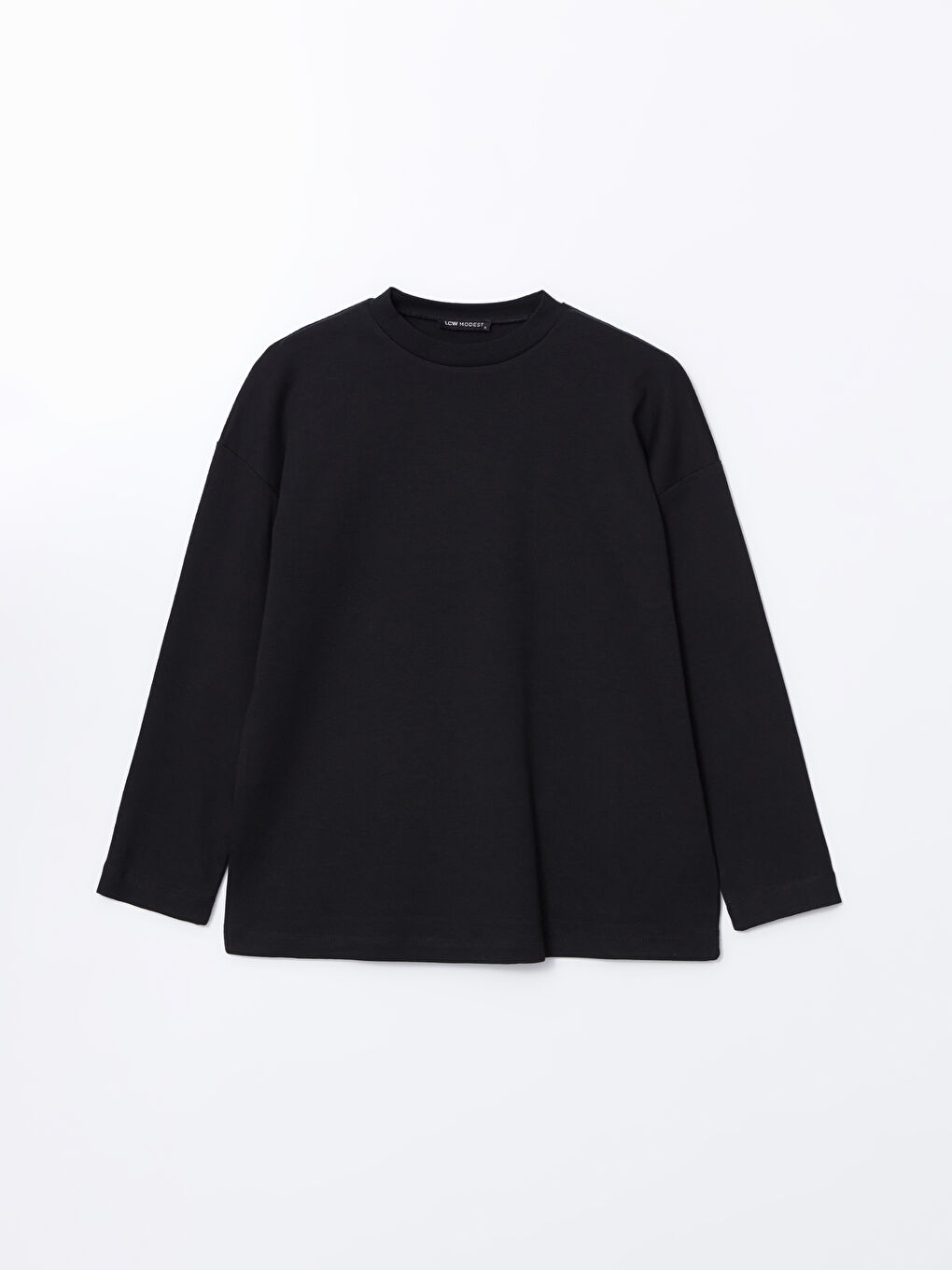 Siyah Dik Yaka Oversize Kadın Sweatshirt Tunik-4