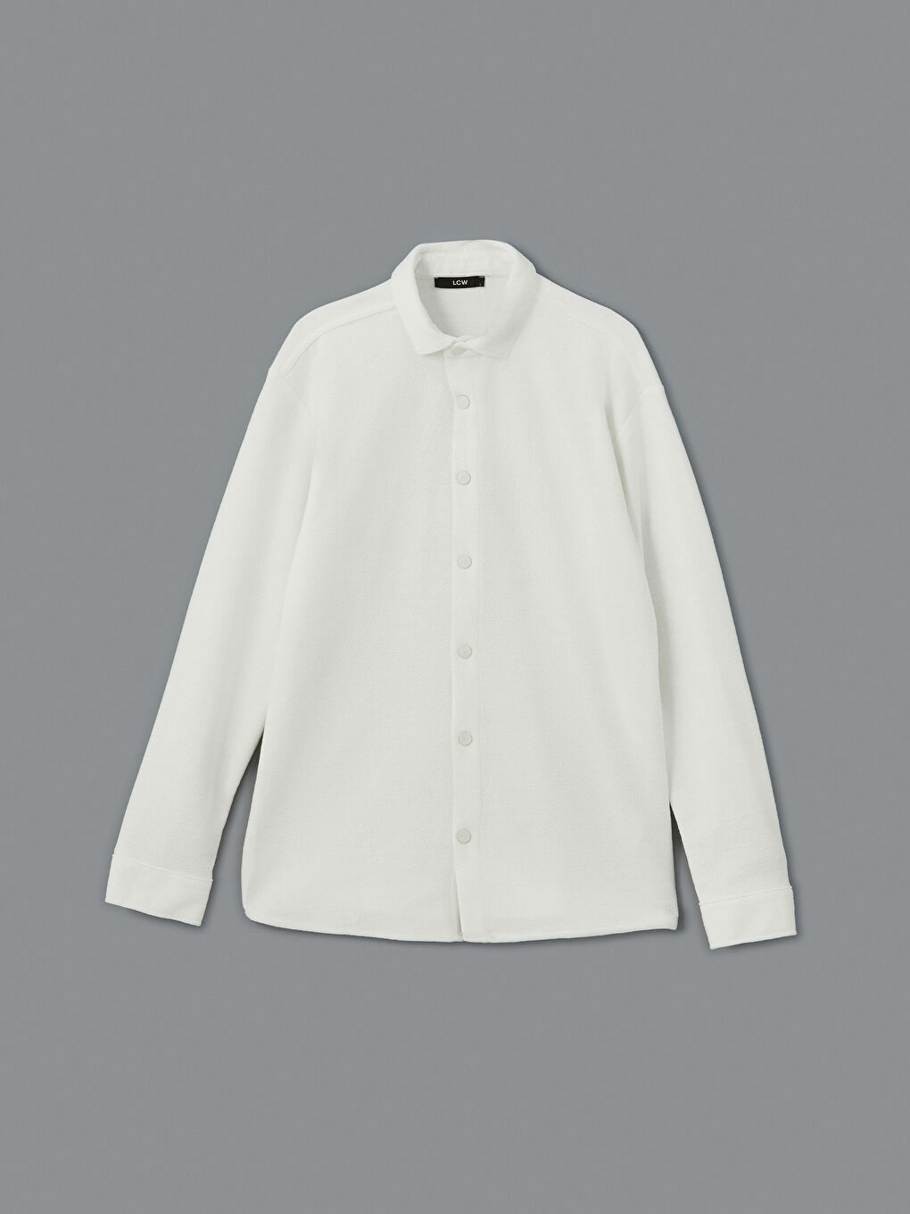 Beyaz Regular Fit Uzun Kollu Gabardin Erkek Gömlek-4