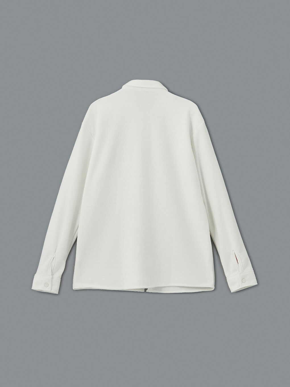 Beyaz Regular Fit Uzun Kollu Gabardin Erkek Gömlek-5