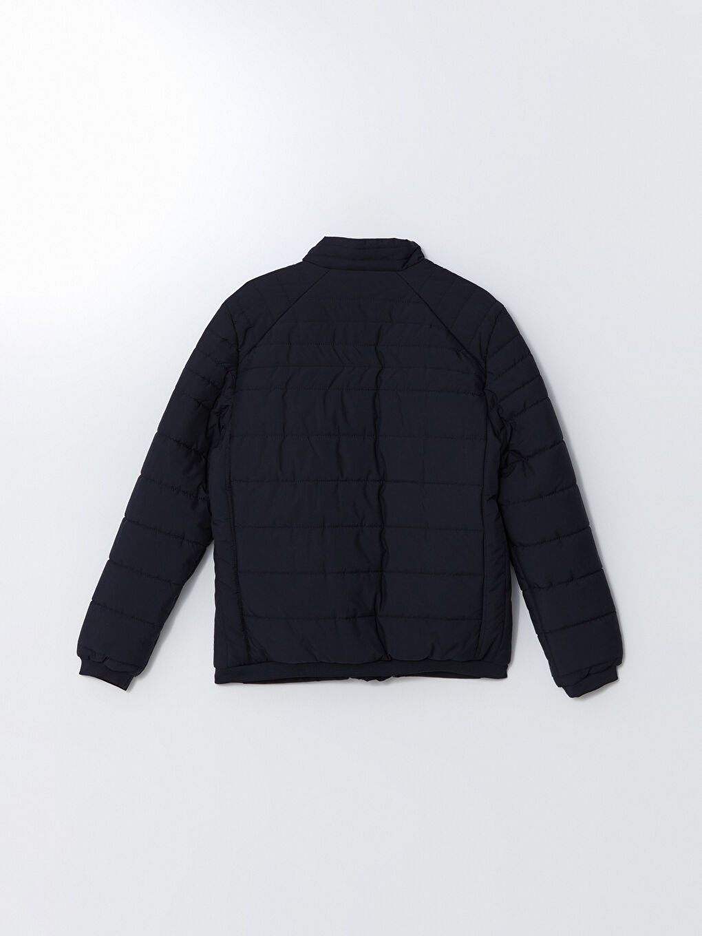 Lacivert Standart Kalıp Dik Yaka Erkek Şişme Mont-8