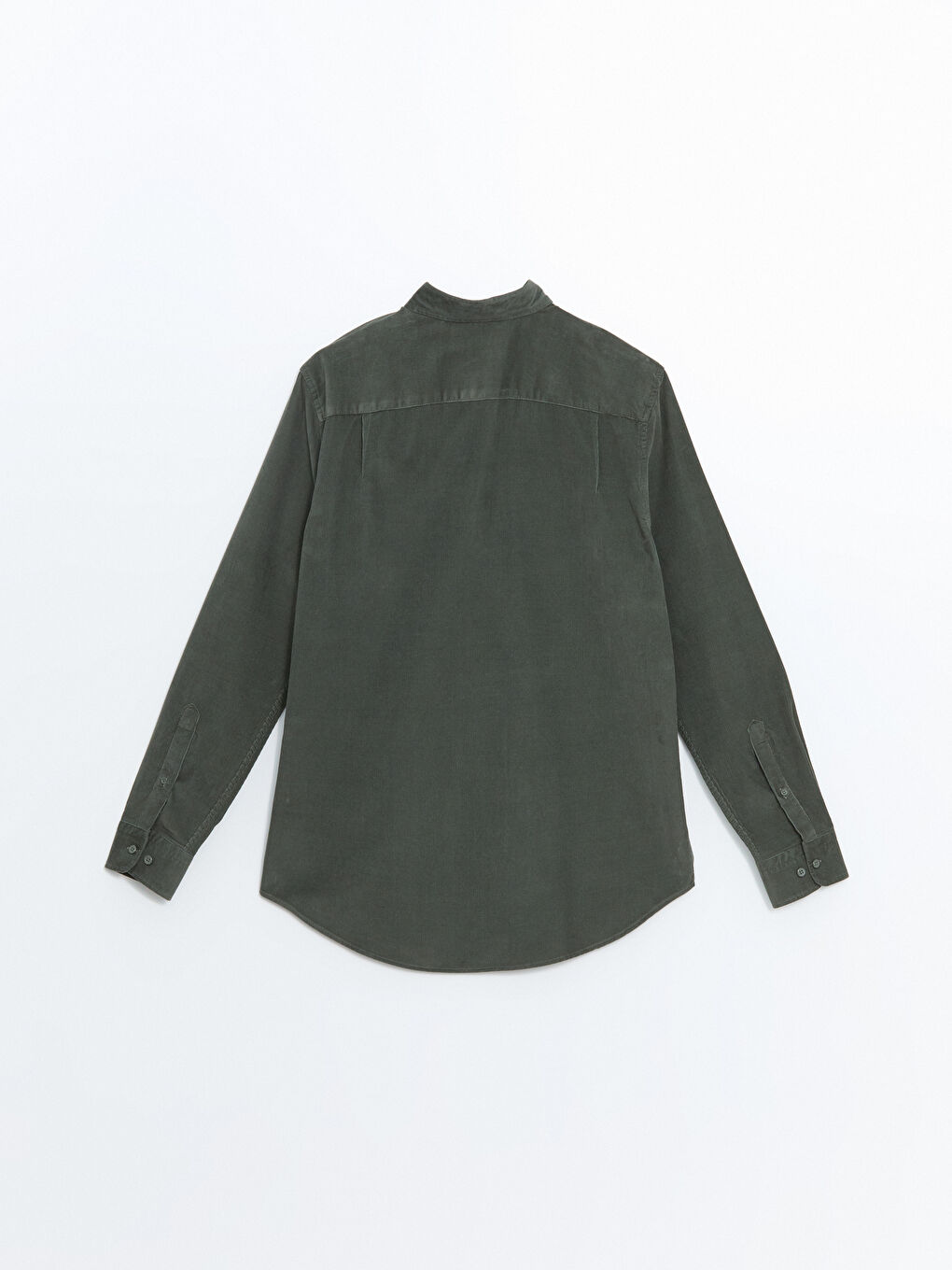 قميص مخمل كم طويل عادي للرجال-9