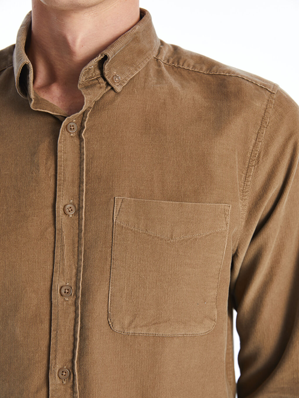 Regular Fit Long Sleeve Velvet Men's Shirt-5