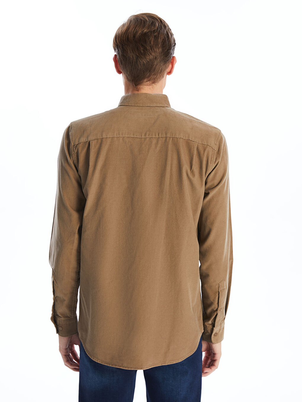 Regular Fit Long Sleeve Velvet Men's Shirt-7