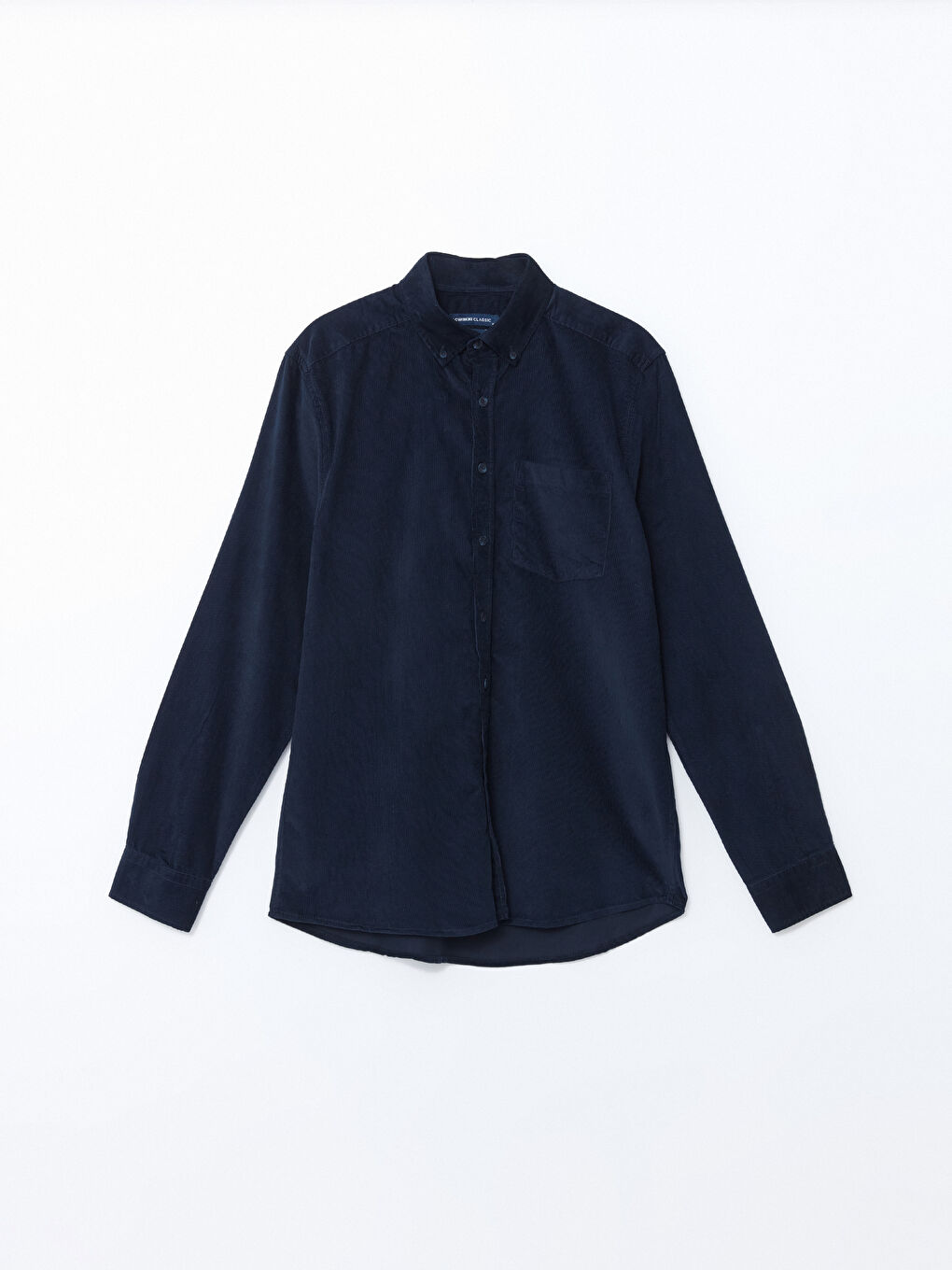 قميص مخمل كم طويل عادي للرجال-8