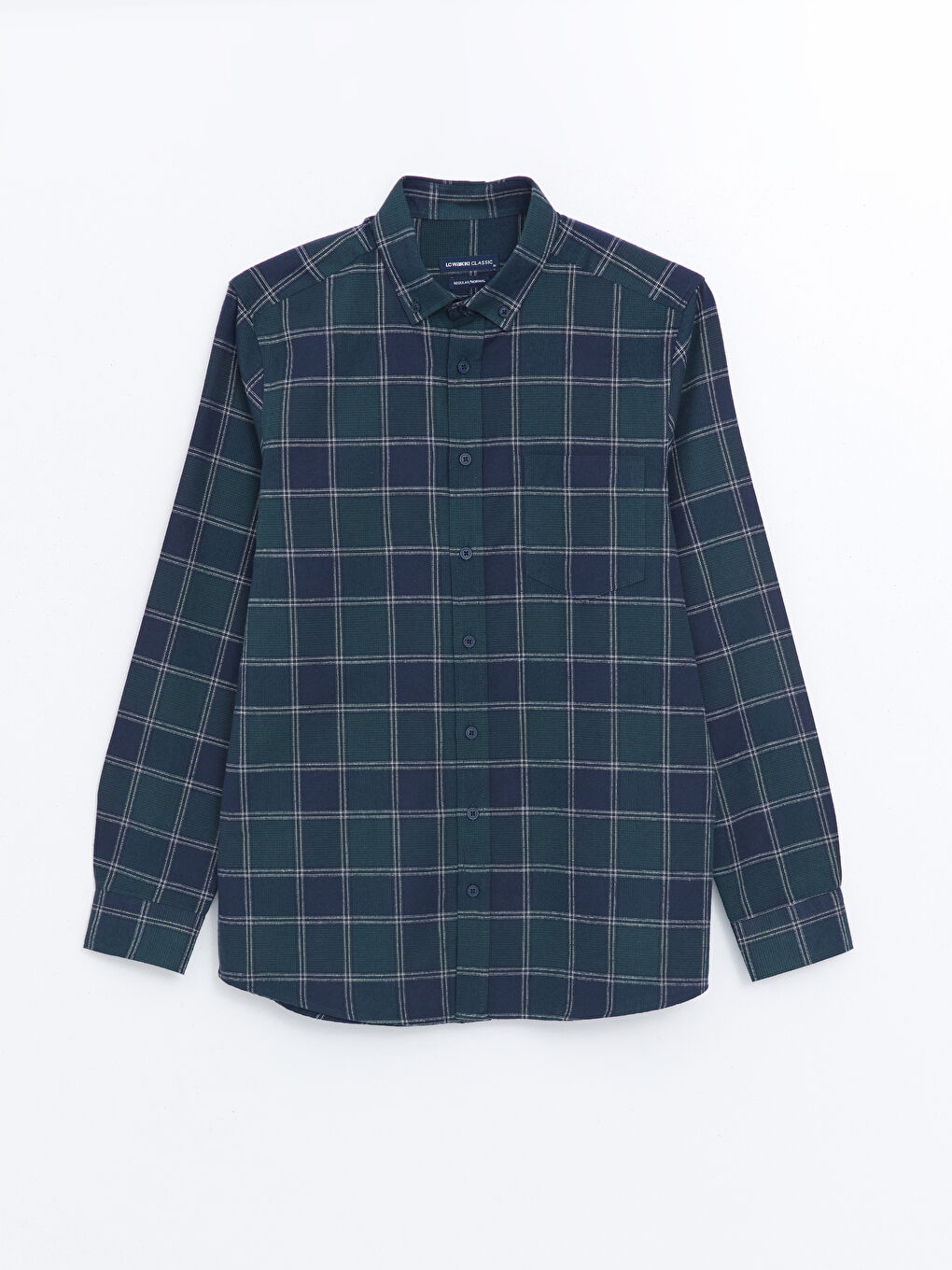 Chemise Pour Hommes Coupe Régulière à Manches Longues en Gabardine Écossaise-7