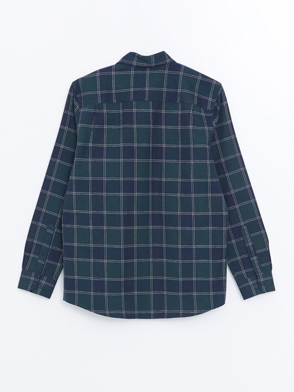 Chemise Pour Hommes Coupe Régulière à Manches Longues en Gabardine Écossaise-8