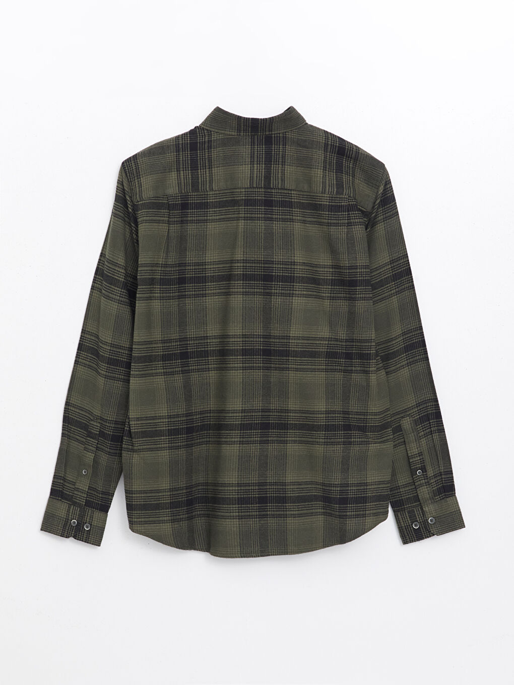 Regular Fit Long Sleeve Plaid Poplin Men's Shirt-9
