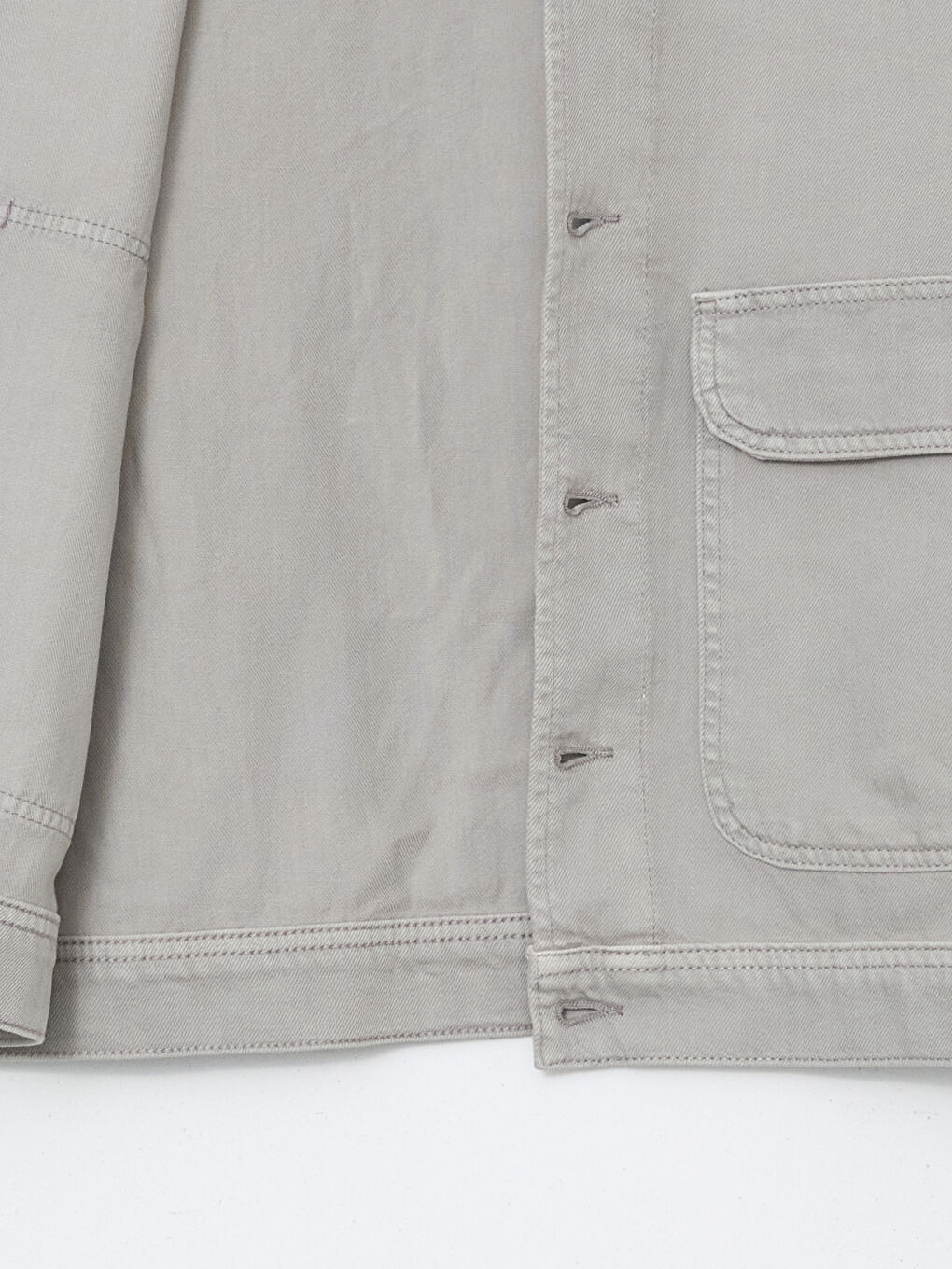 Gri Rahat Kalıp Erkek Jean Ceket-5