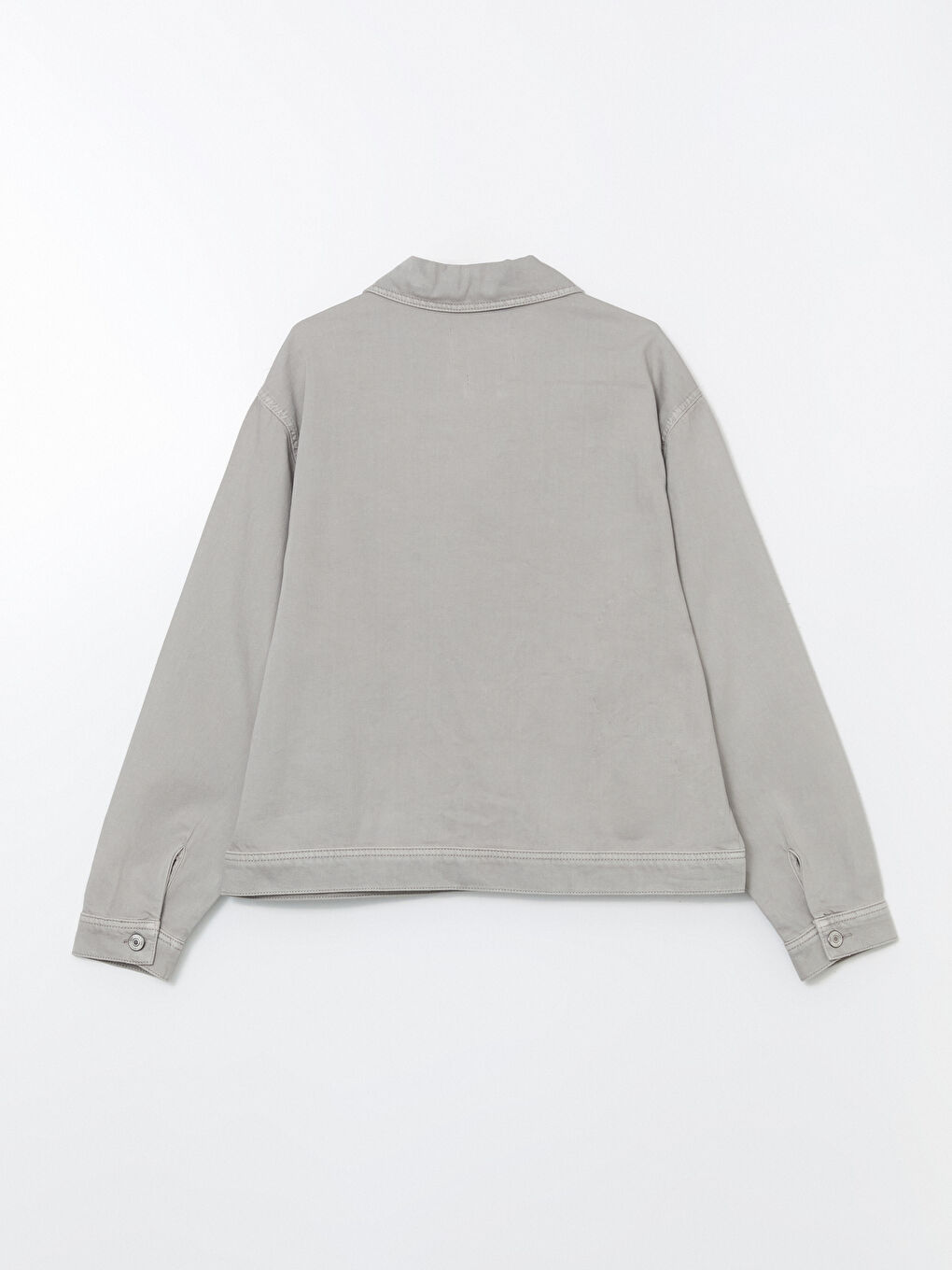 Gri Rahat Kalıp Erkek Jean Ceket-6