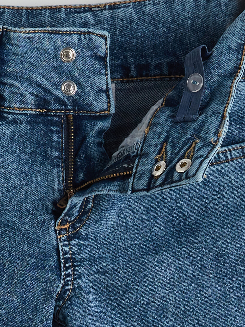 Mavi İspanyol Paça Kız Çocuk Jean Pantolon-3