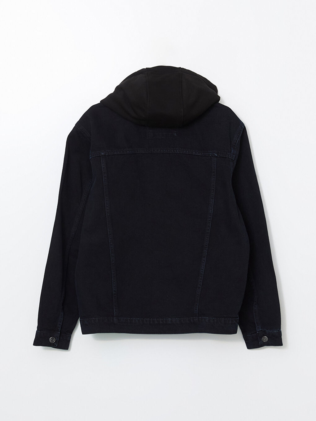 Siyah Standart Kalıp Erkek Jean Ceket-6