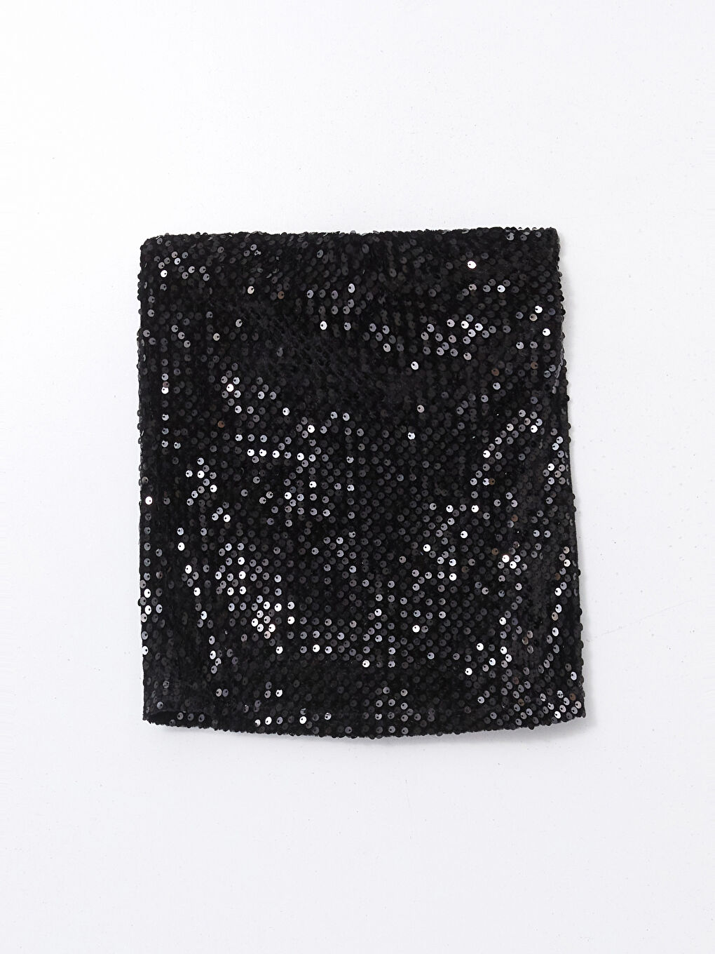 Siyah Straplez Yaka Payetli Kadın Bluz-4