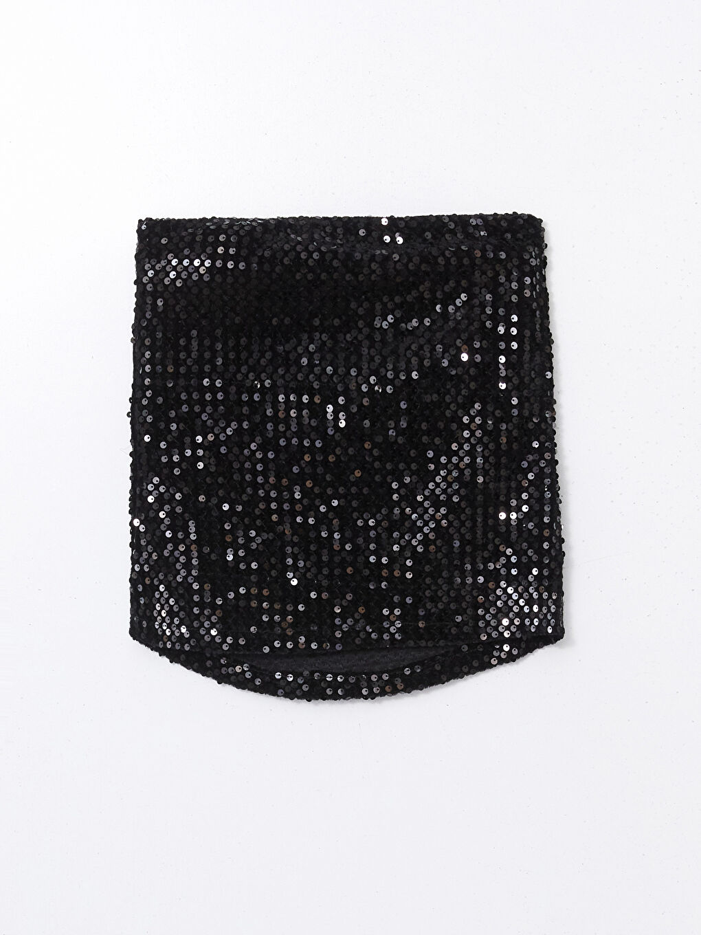 Siyah Straplez Yaka Payetli Kadın Bluz-5