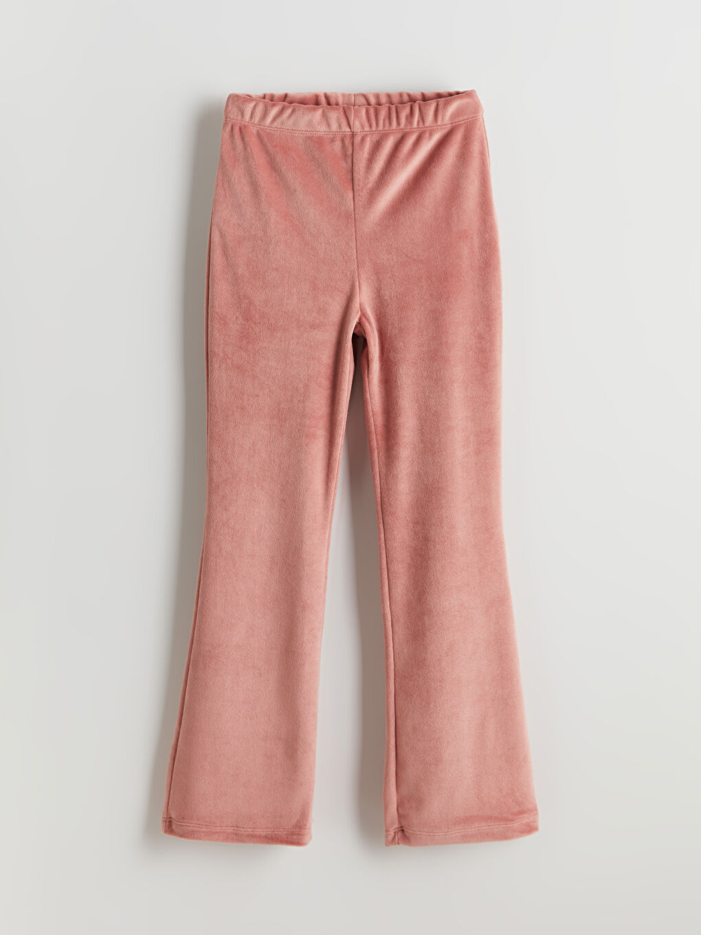 Pembe Kapüşonlu Kadife Kız Çocuk Sweatshirt ve Tayt-1