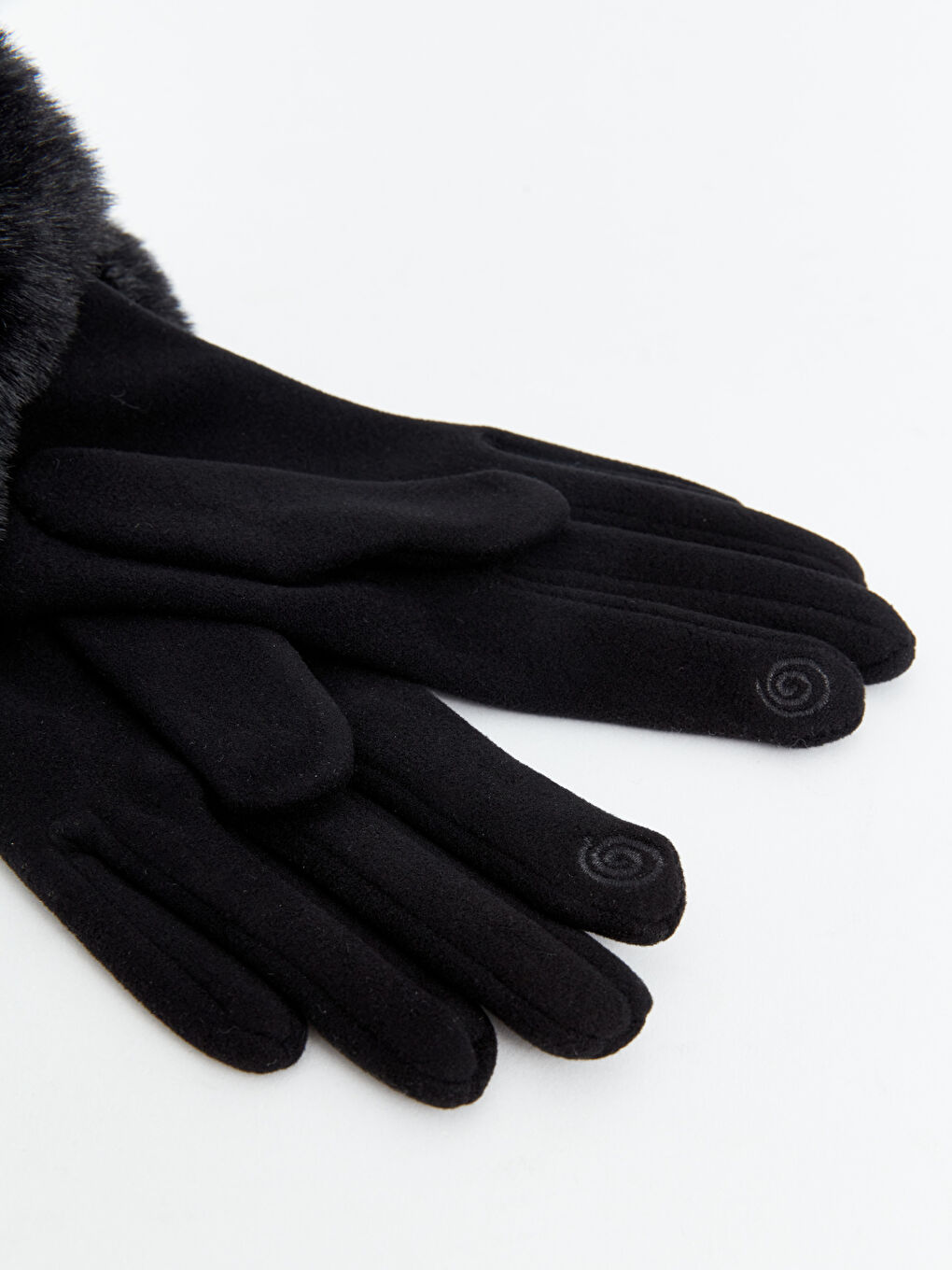 Женские перчатки с меховой отделкой-3