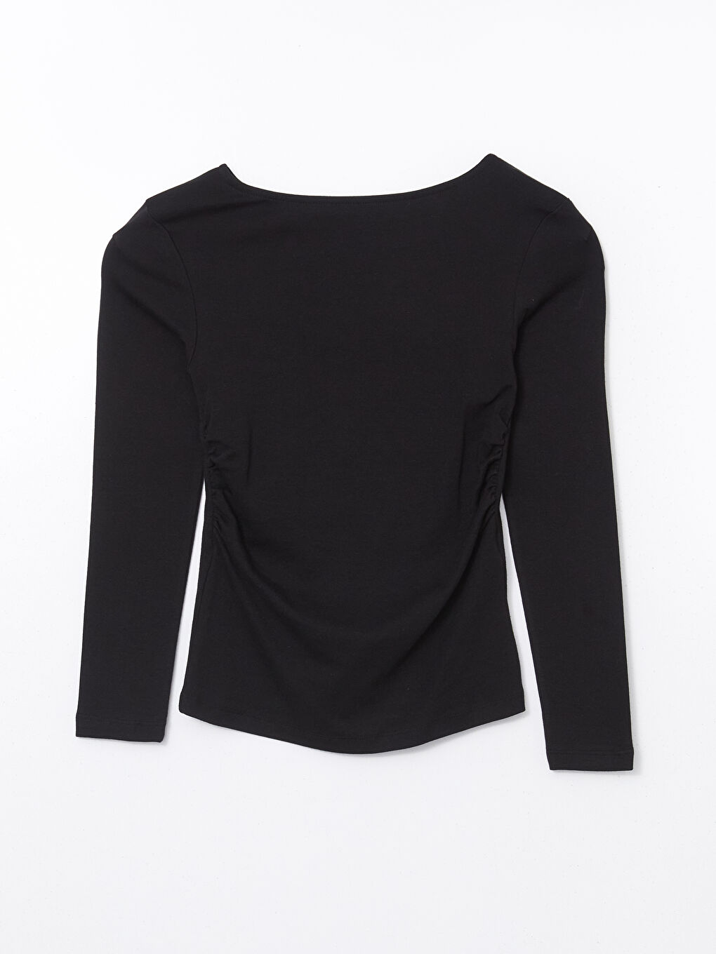 Siyah Kayık Yaka Kadın Body-4