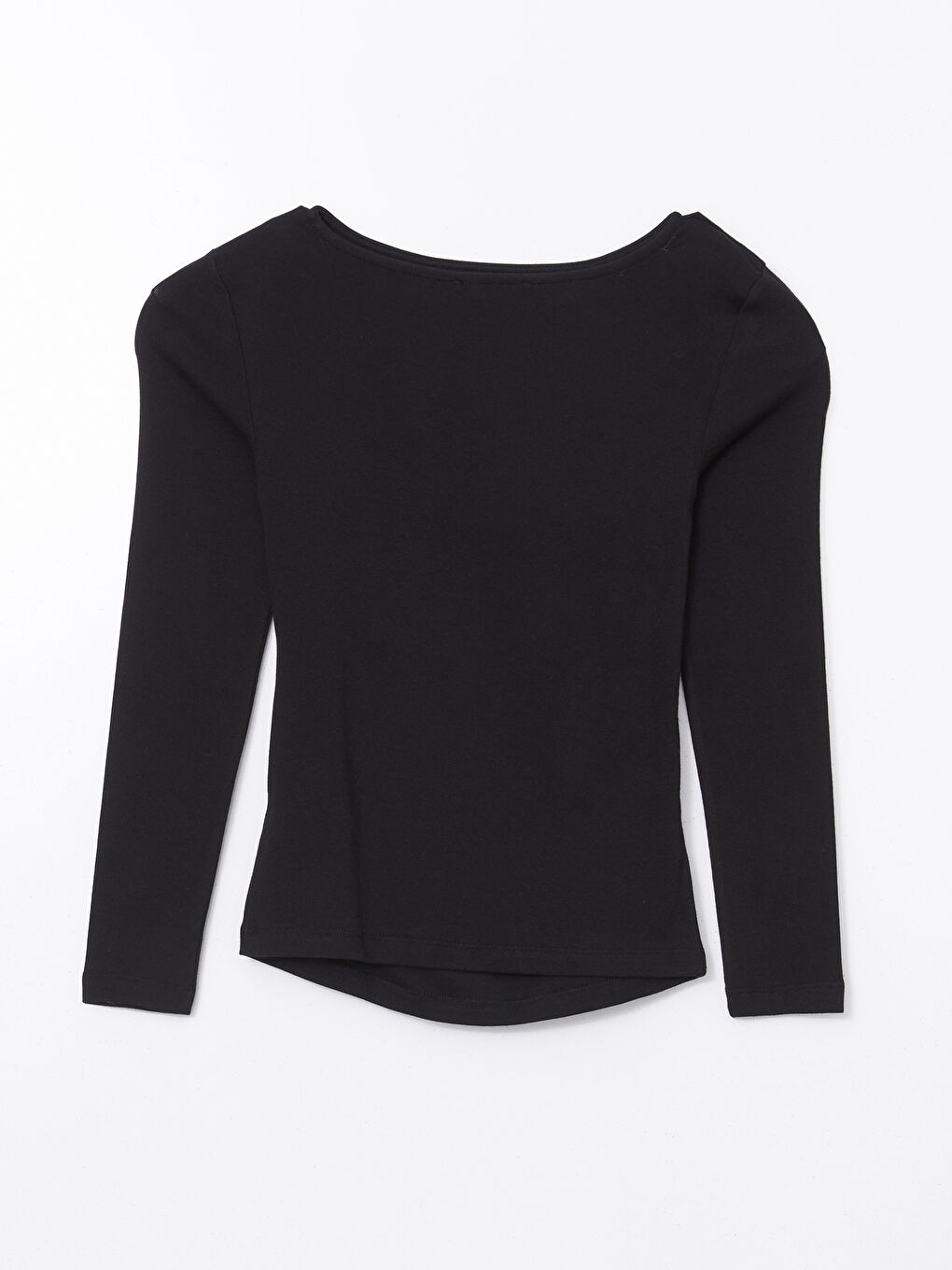 Siyah Kayık Yaka Kadın Body-5