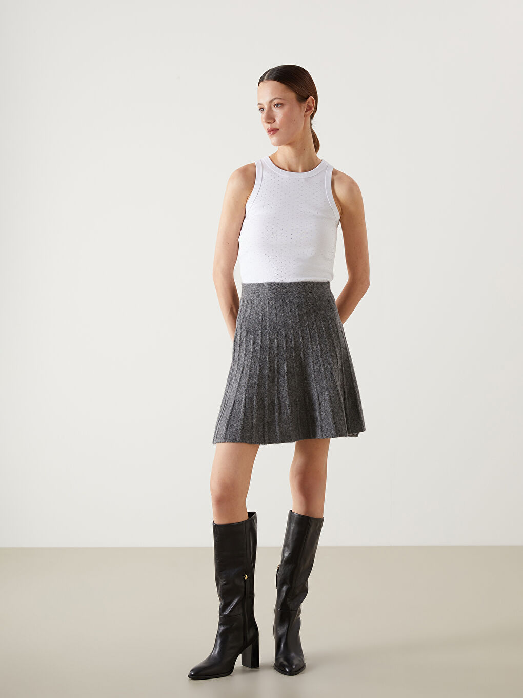 LCW Comfort Elasticated Waist Women's Knitwear Skirt -W4M850Z8-CUZ
