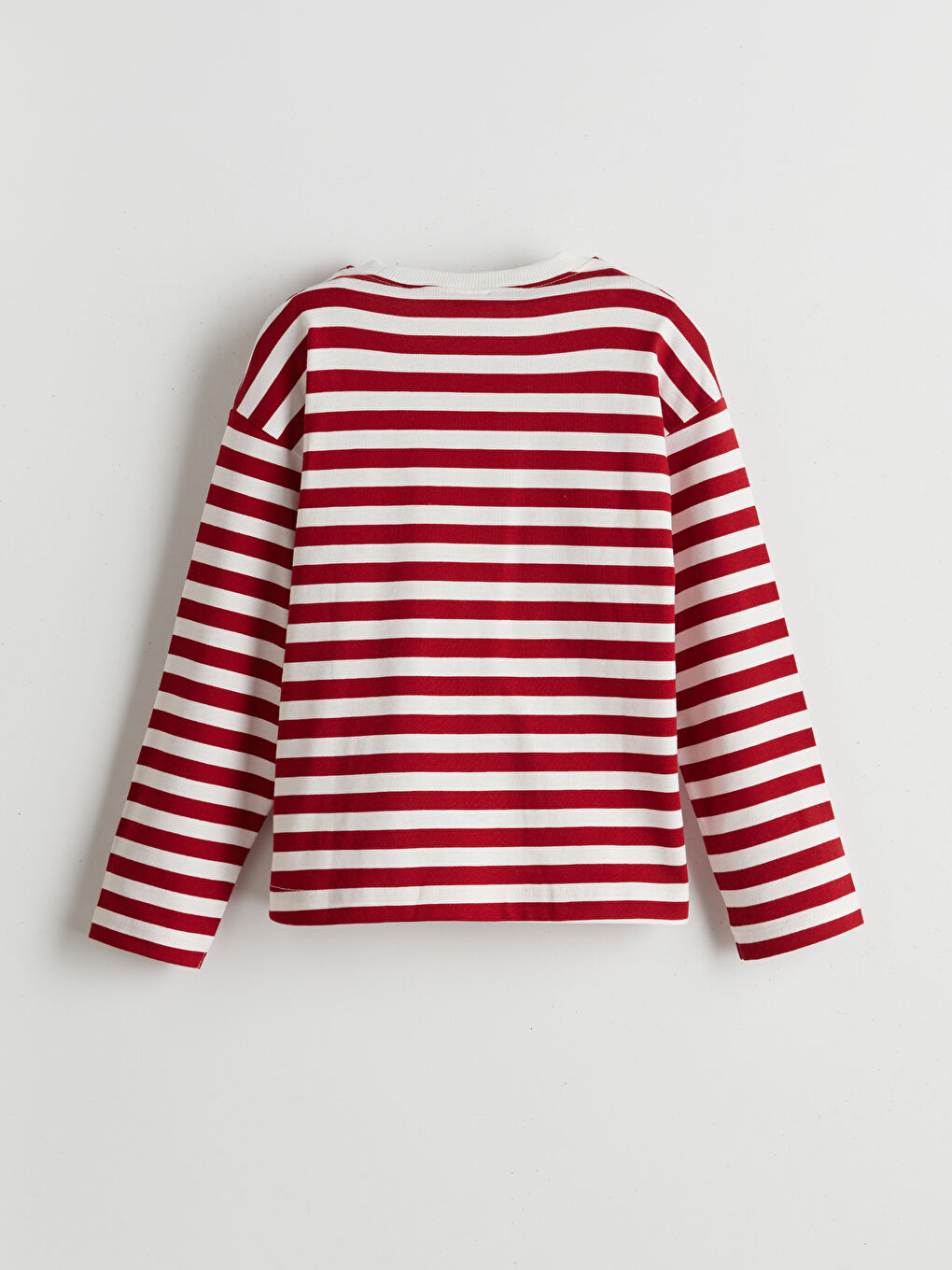 Bordo Bisiklet Yaka Çizgili Erkek Çocuk Tişört-1
