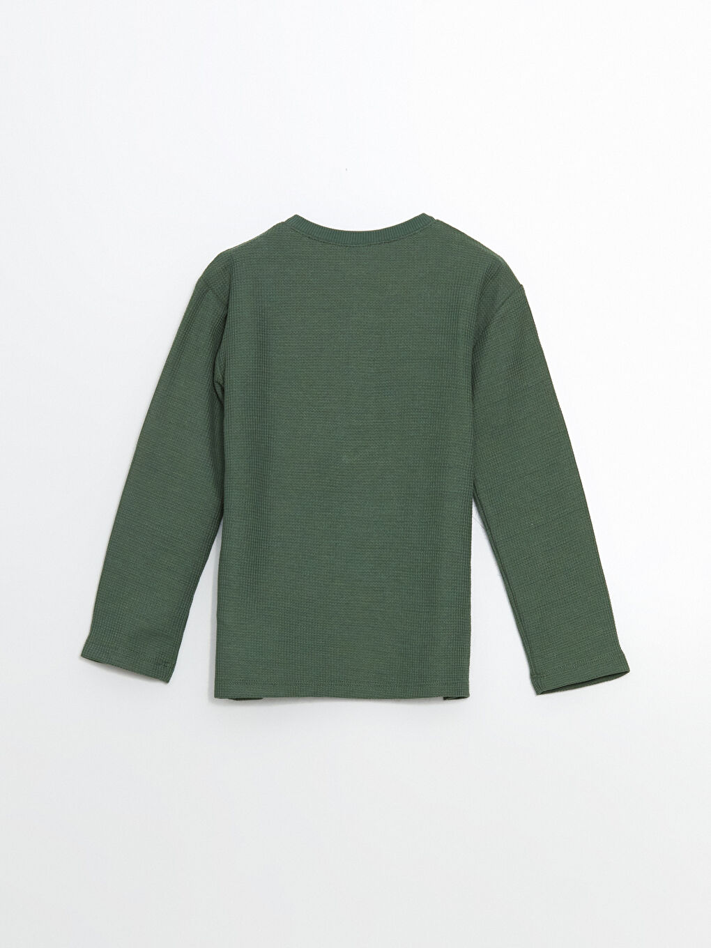 Yeşil Düğmeli Basic Erkek Çocuk Tişört-2