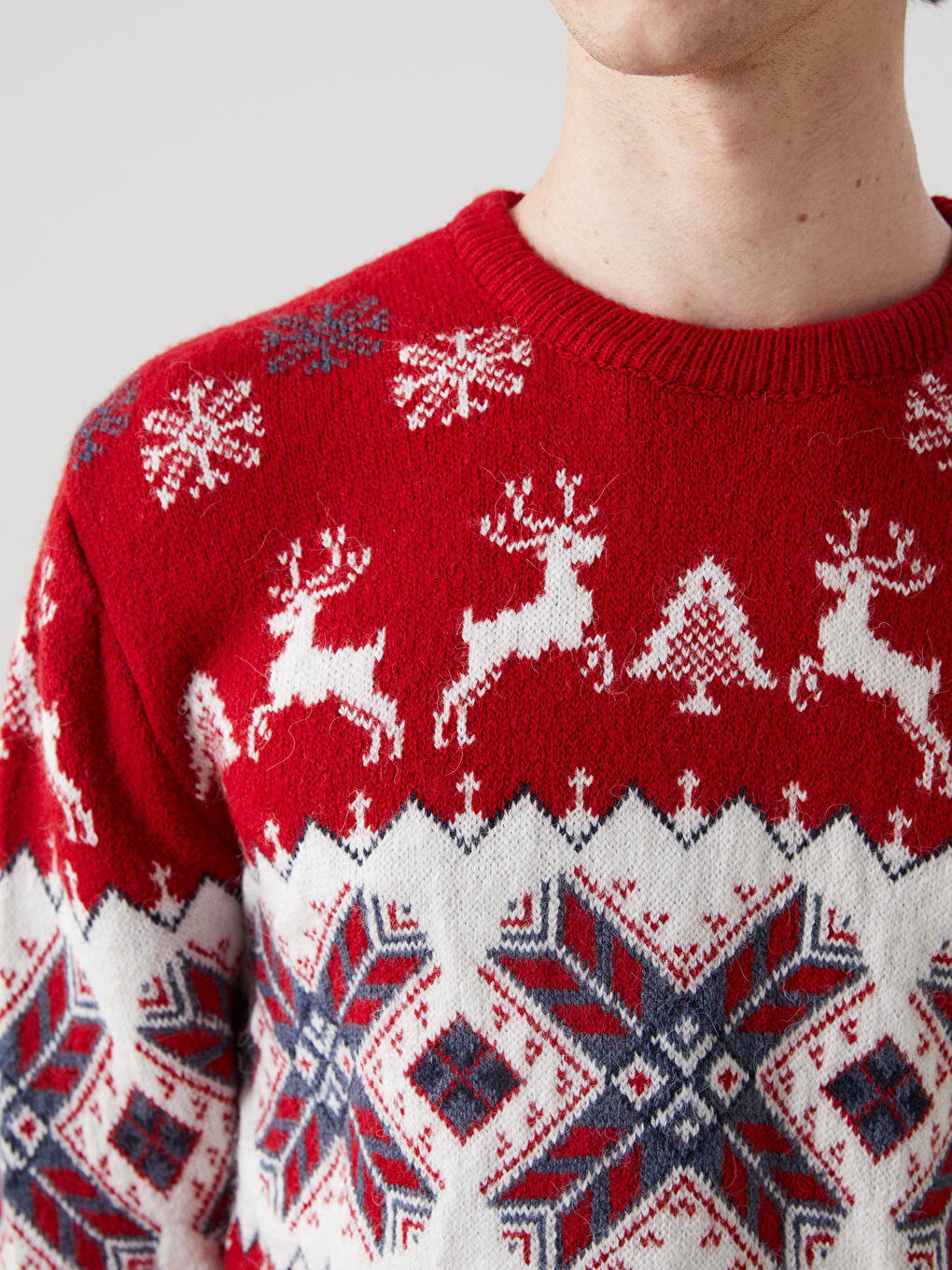 XSIDE Crew Neck Long Sleeve Christmas Themed Men's Knitwear Sweater -W4M866Z8-CSG
