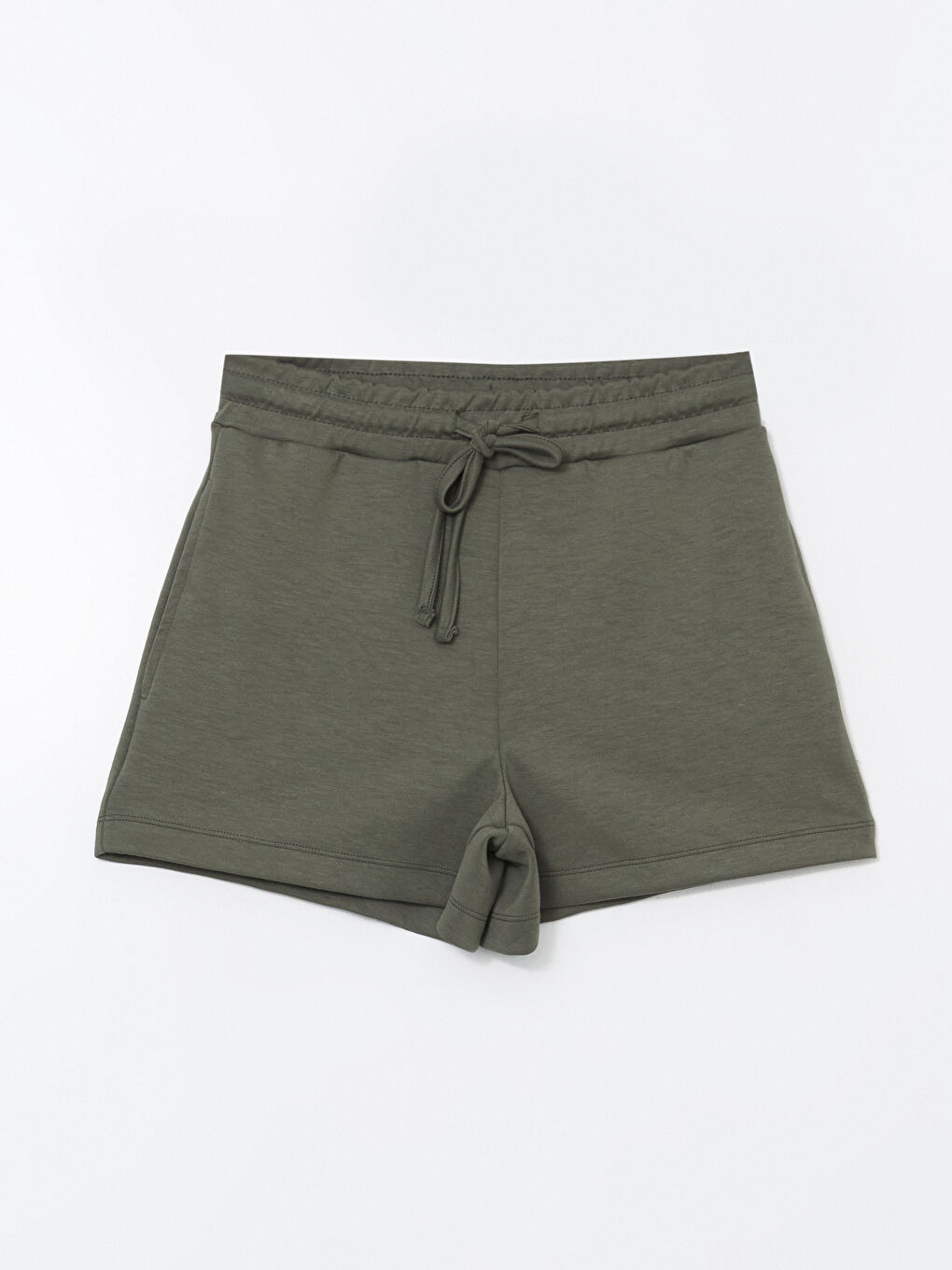 Haki Beli Lastikli Kadın Şort-4