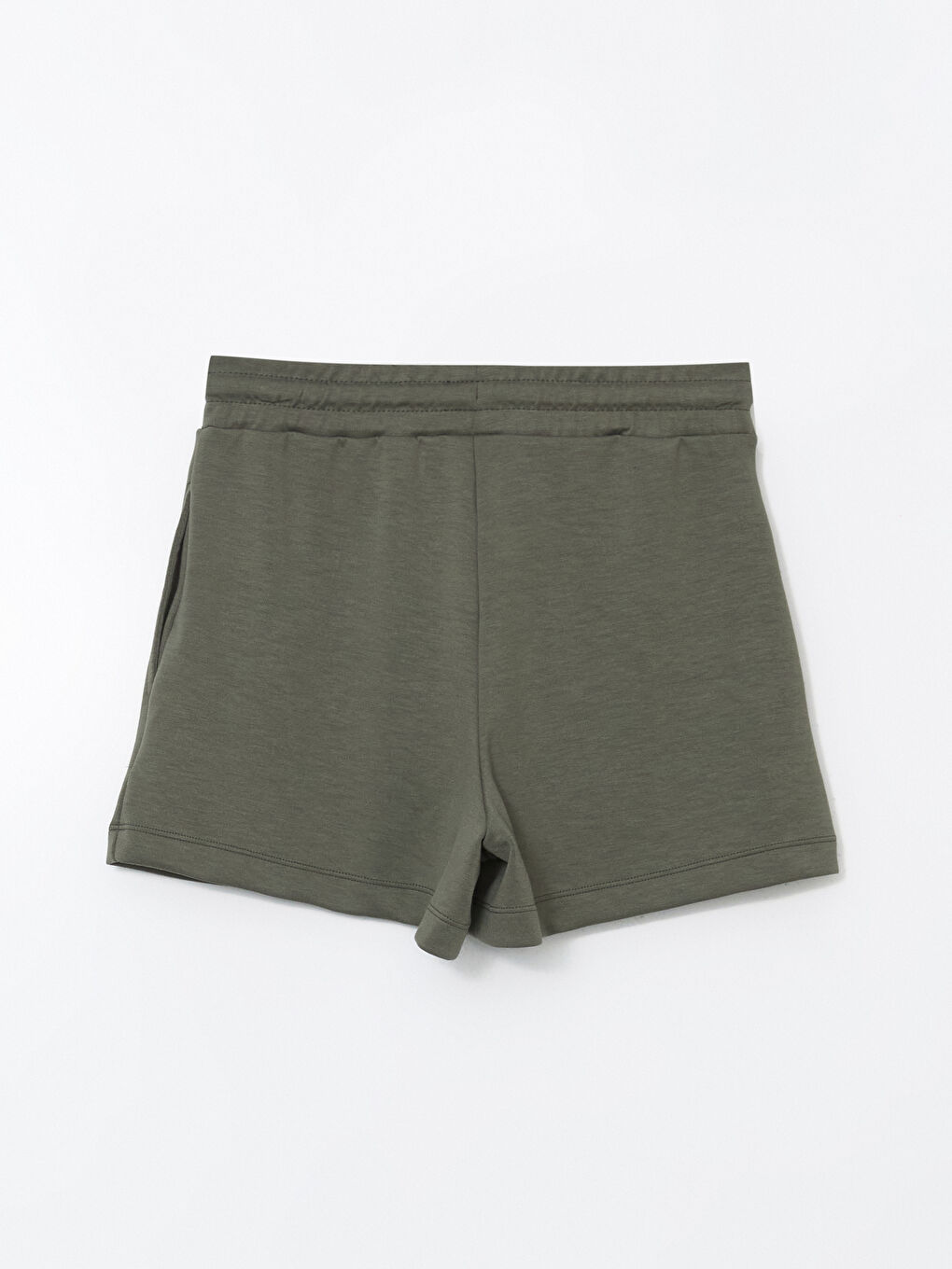 Haki Beli Lastikli Kadın Şort-5