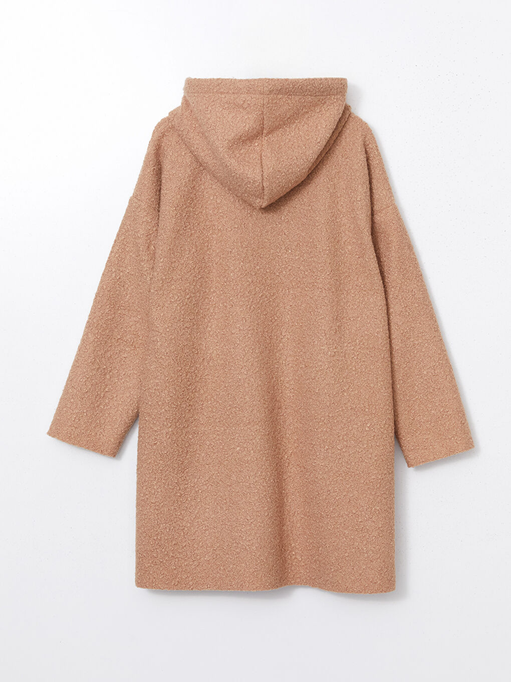 Bej Kapüşonlu Kadın Hırka-5