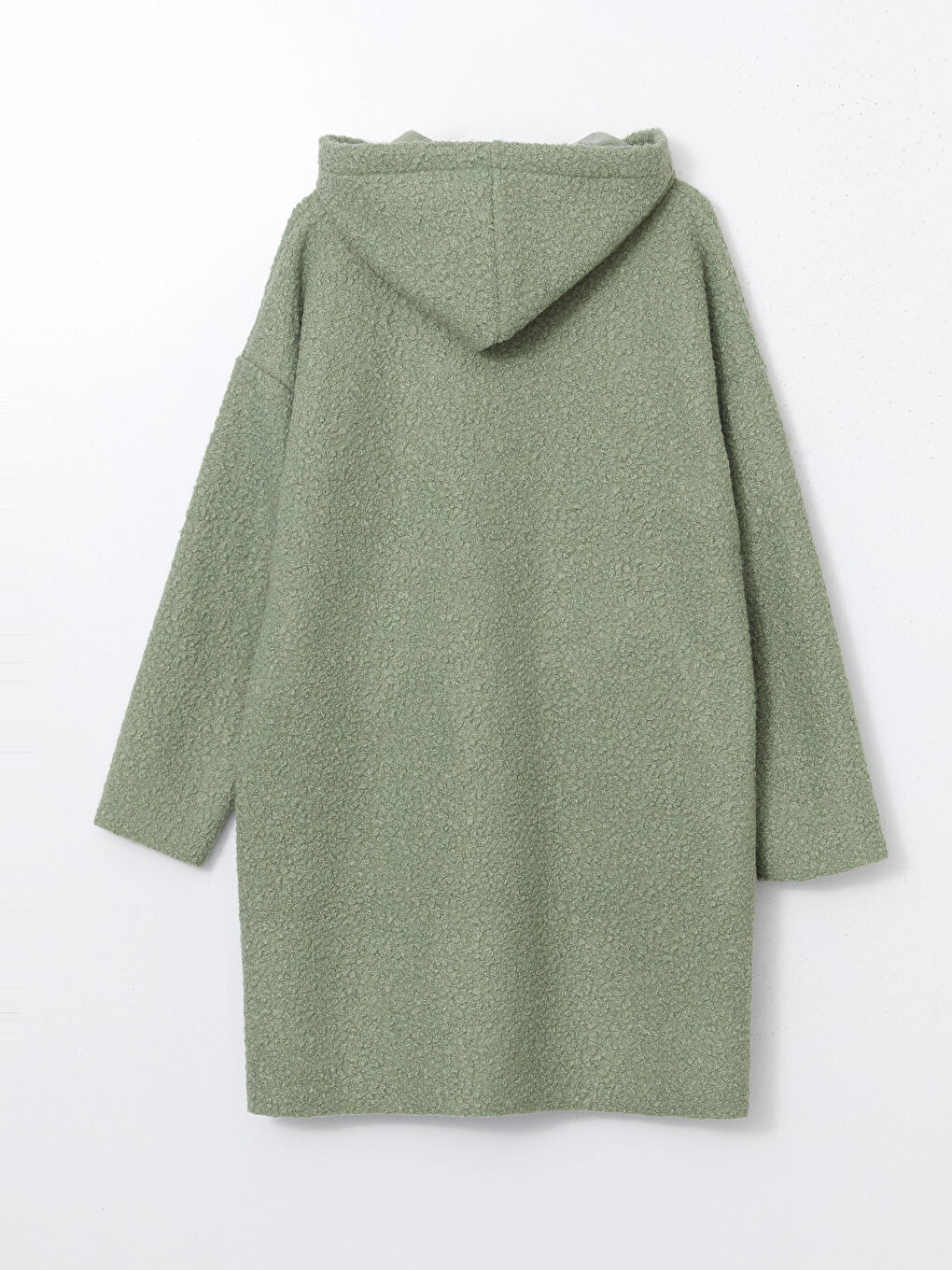 Yeşil Kapüşonlu Kadın Hırka-5