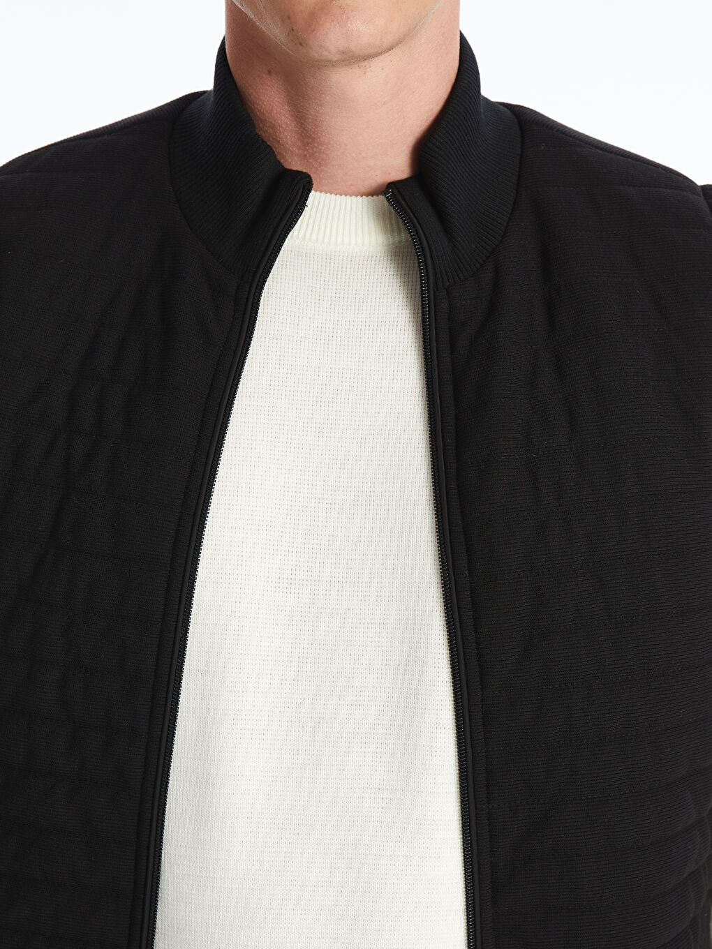 Regular Fit Funnel Neck Men's Knitwear Waistcoat-7