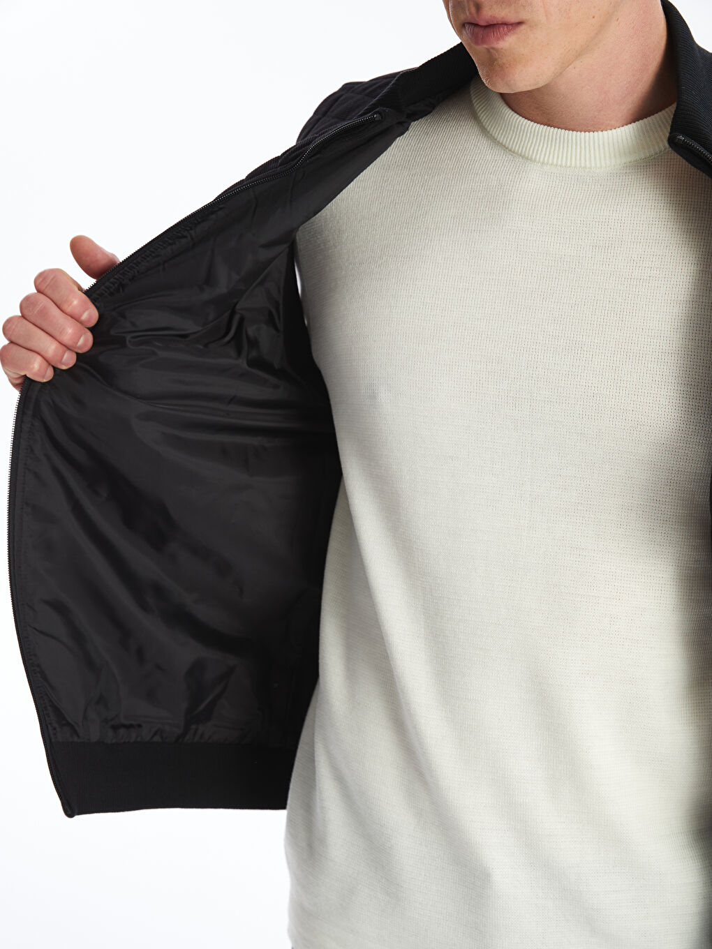 Regular Fit Funnel Neck Men's Knitwear Waistcoat-9