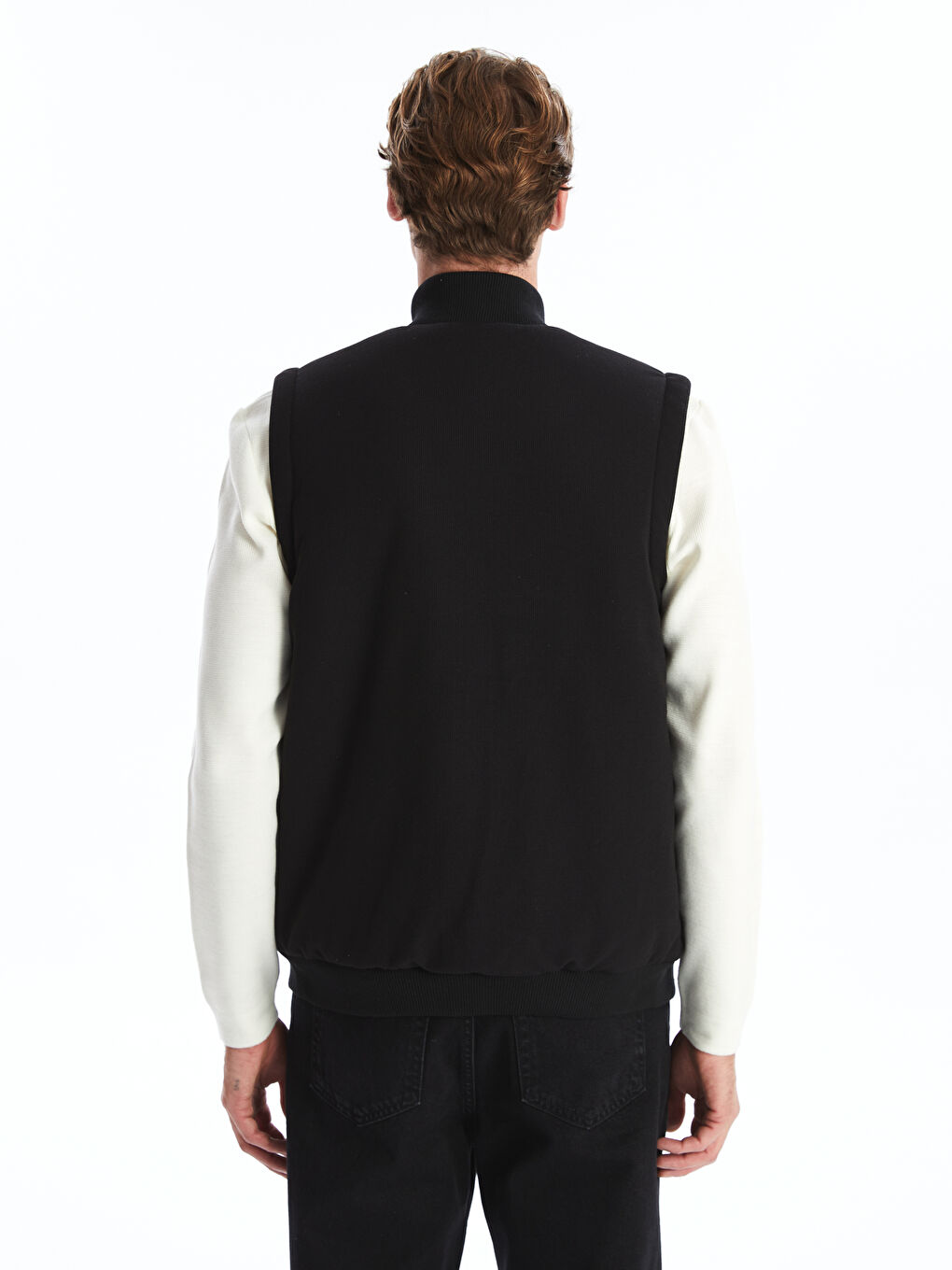Regular Fit Funnel Neck Men's Knitwear Waistcoat-10