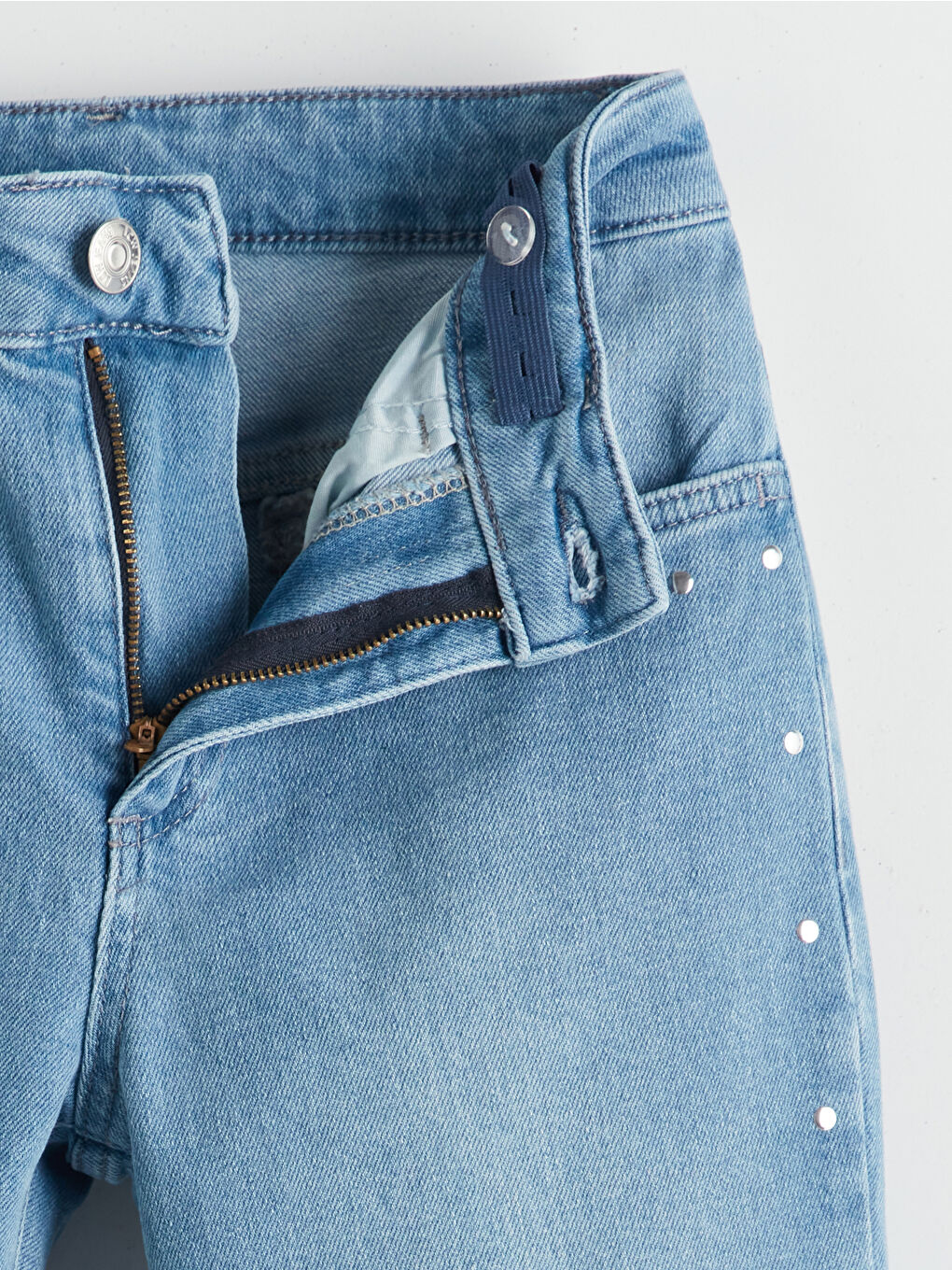 İndigo İspanyol Paça Kız Çocuk Jean Pantolon-1