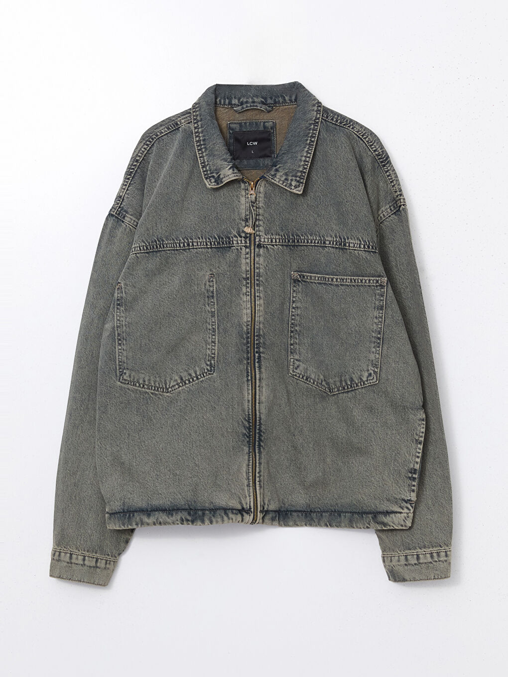 İndigo Rahat Kalıp Erkek Jean Ceket-4