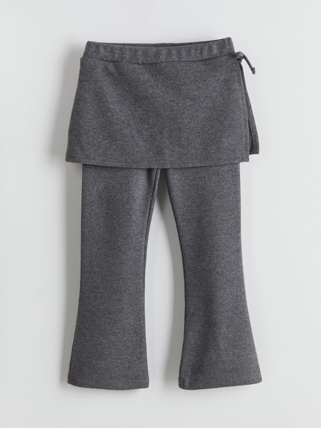 Antrasit Beli Lastikli Basic Kız Çocuk Tayt