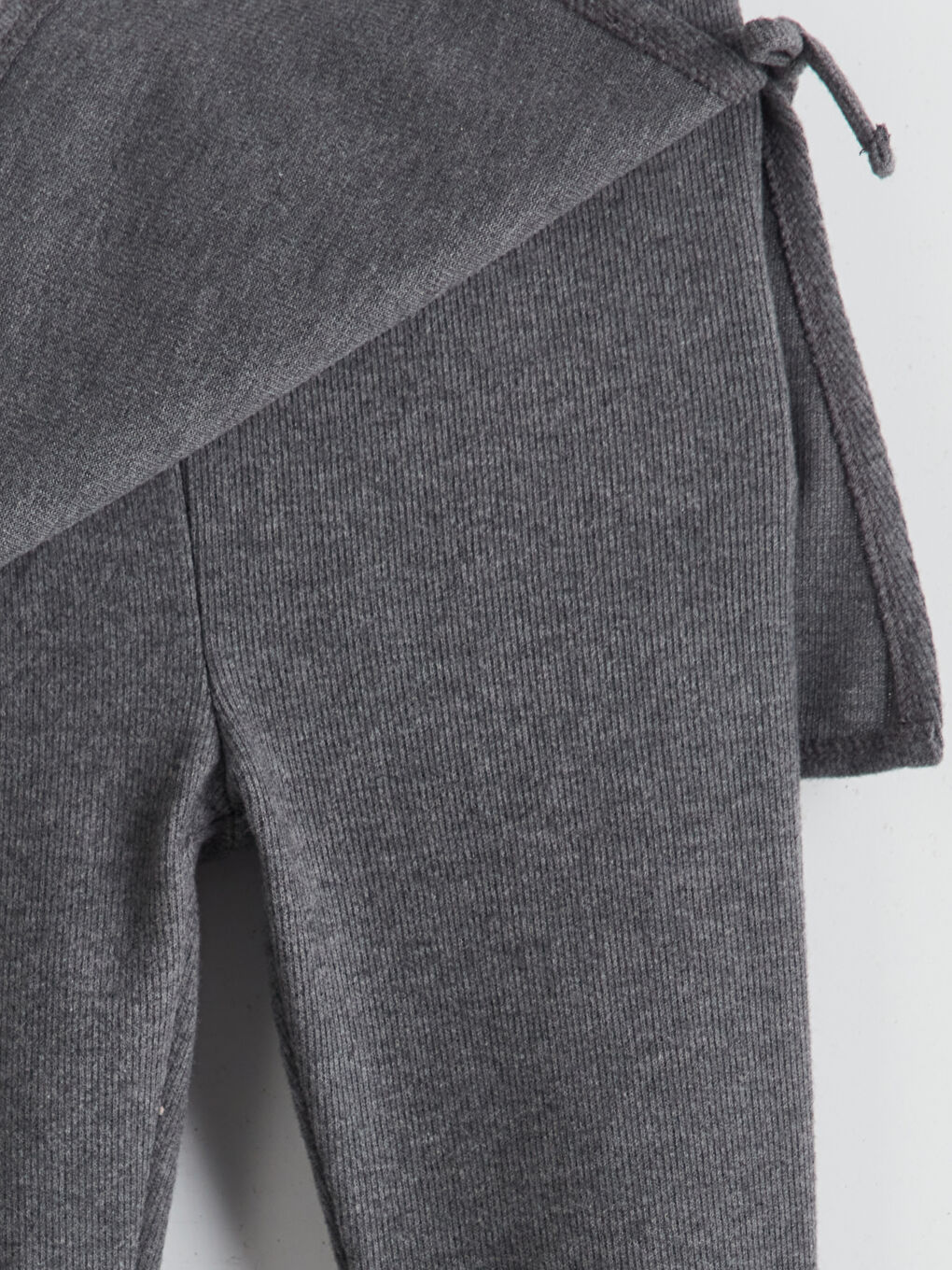 Antrasit Beli Lastikli Basic Kız Çocuk Tayt-2