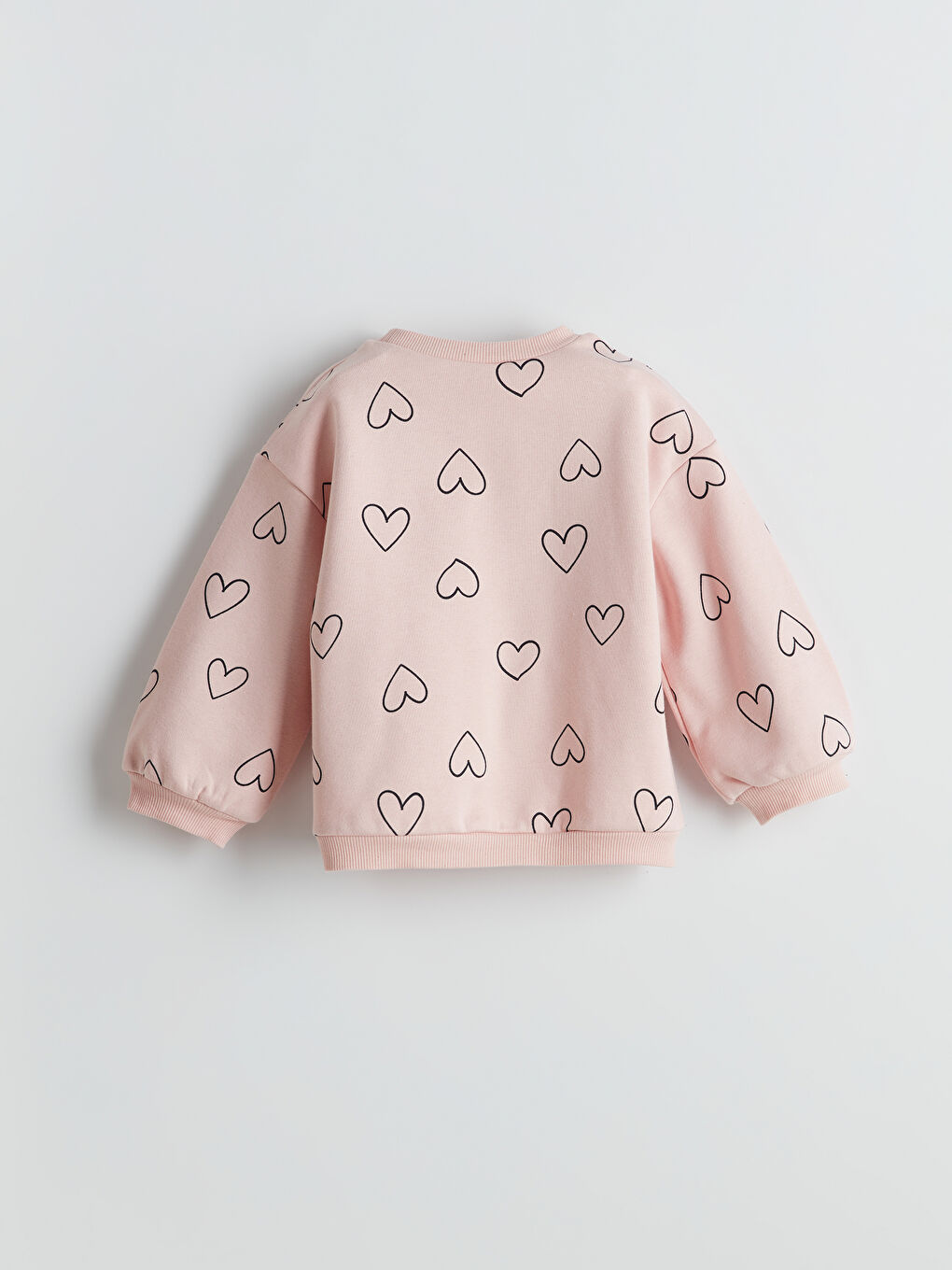 Pembe Bisiklet Yaka Baskılı Kalın Kız Çocuk Sweatshirt-1