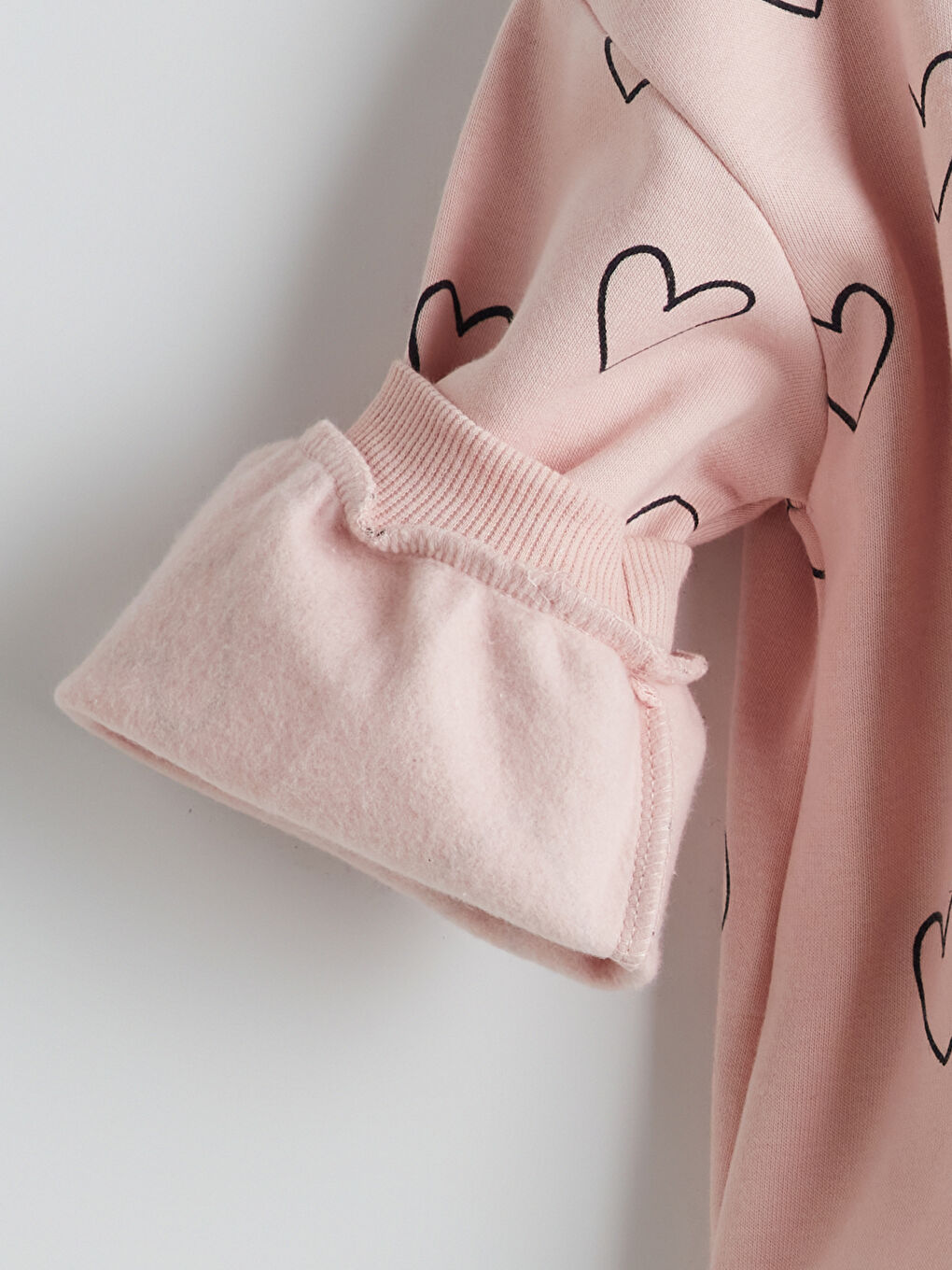 Pembe Bisiklet Yaka Baskılı Kalın Kız Çocuk Sweatshirt-2