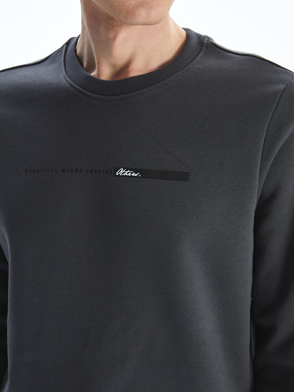 Crew Neck Long Sleeve Thick Men's Sweatshirt -W4M958Z8-HJV