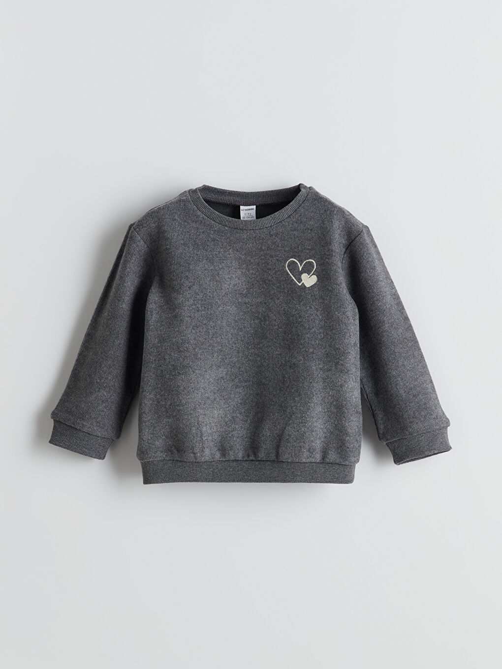 Antrasit Bisiklet Yaka Kız Çocuk Sweatshirt ve Tayt Pantolon 2'li-1