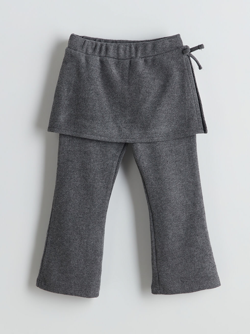 Antrasit Bisiklet Yaka Kız Çocuk Sweatshirt ve Tayt Pantolon 2'li-3