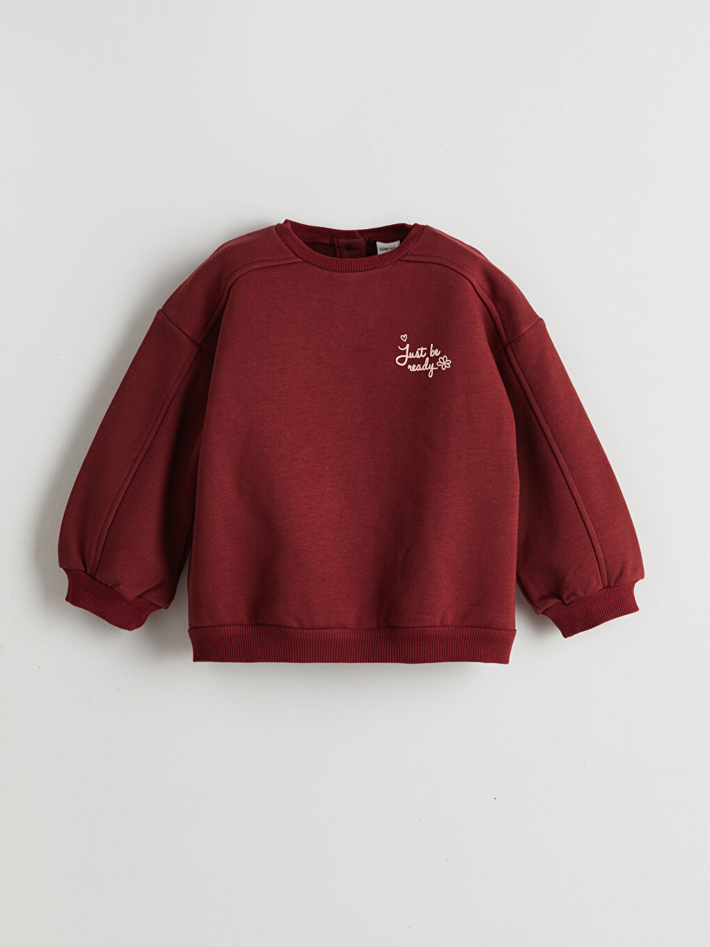 Bordo Bisiklet Yaka Kız Çocuk Sweatshirt ve Eşofman Alt 2'li-1