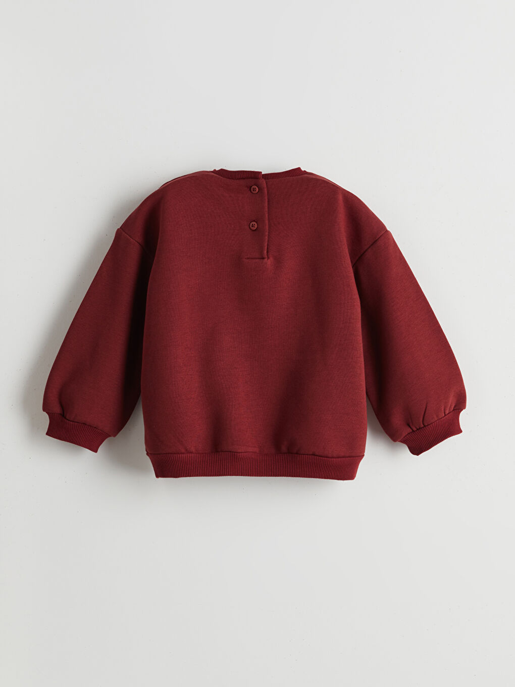 Bordo Bisiklet Yaka Kız Çocuk Sweatshirt ve Eşofman Alt 2'li-2